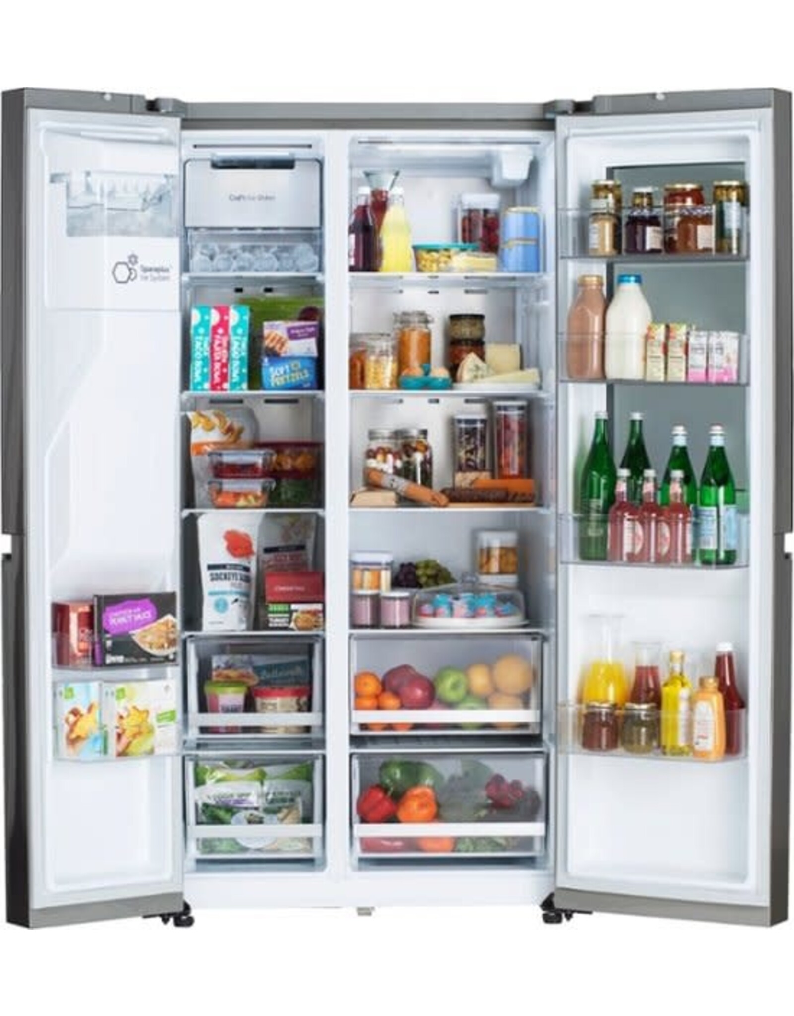lg LG InstaView Craft Ice 27.1-cu ft Smart Side-by-Side Refrigerator with Dual Ice Maker (Printproof Stainless Steel) ENERGY STAR