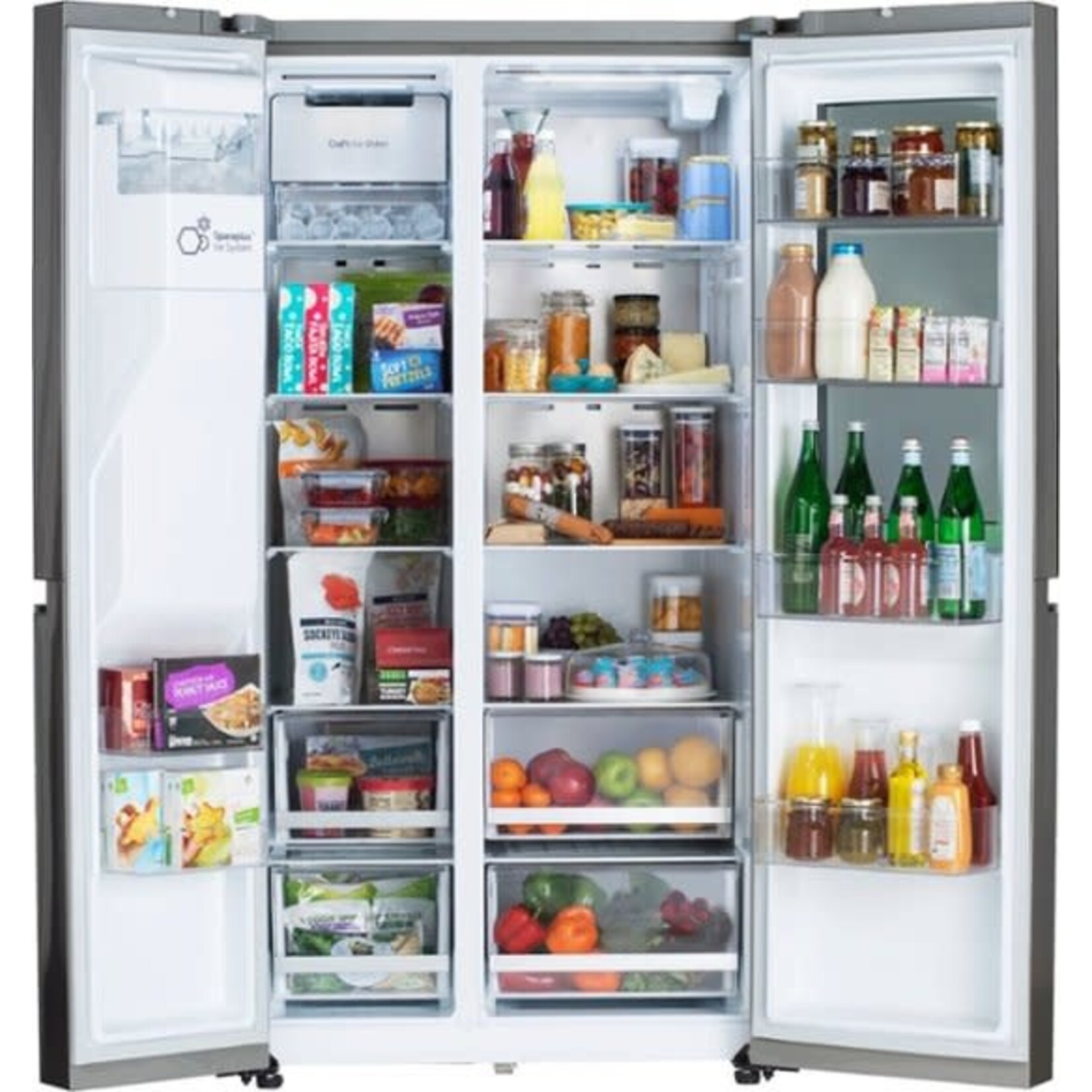 LG LG InstaView Craft Ice 27.1-cu ft Smart Side-by-Side Refrigerator with Dual Ice Maker (Printproof Stainless Steel) ENERGY STAR