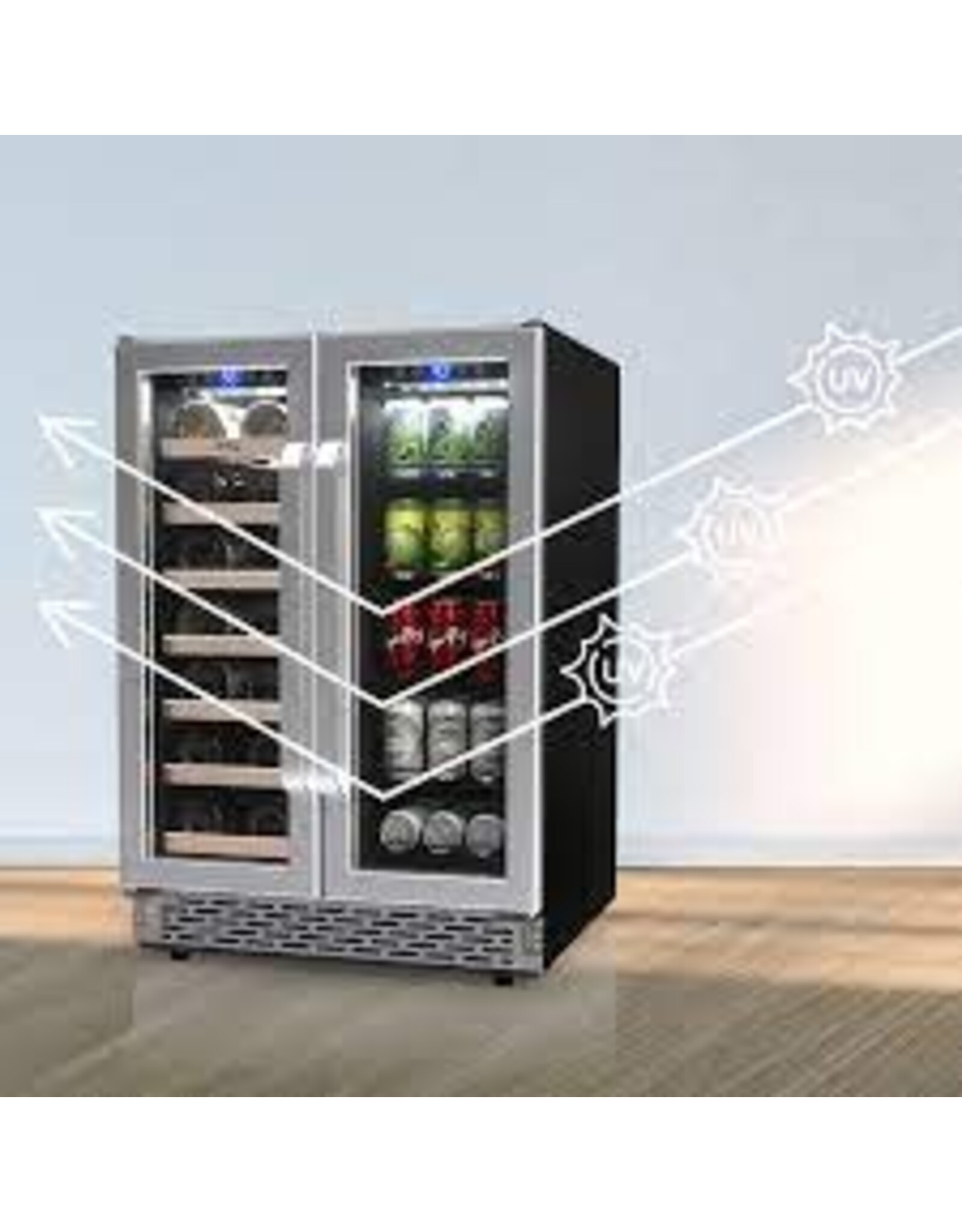 TLC TCL 23.4-in W Stainless Steel Dual Zone Cooling Built-In /freestanding Indoor Wine Cooler