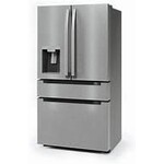 Midea *MRQ22D7AST Midea 21.6-cu ft 4-Door Counter-depth Smart French Door Refrigerator with Dual Ice Maker (Stainless Steel) ENERGY STAR