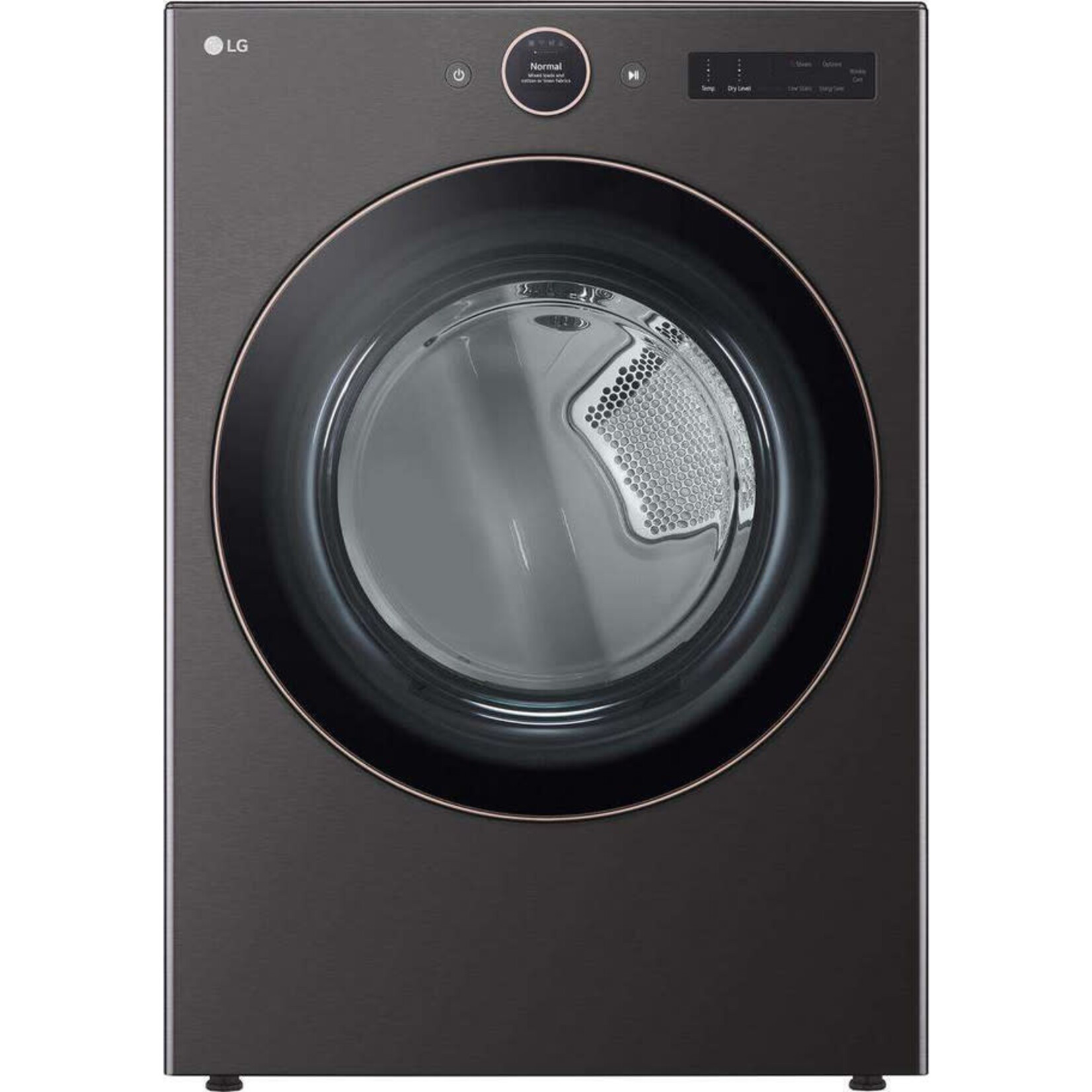 LG #*DLEX6500B 7.4 cu. ft. Vented Stackable SMART Electric Dryer in Black Steel with TurboSteam and AI Sensor Dry Technology