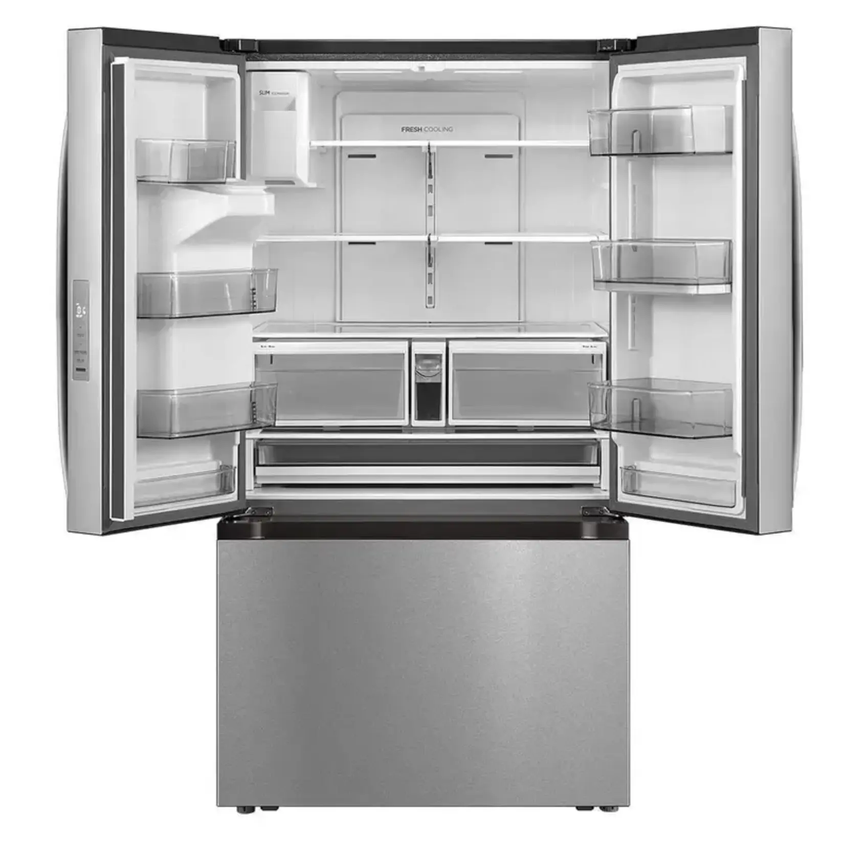 Midea #*MRF29D6AST Midea 29.3-cu ft Smart French Door Refrigerator with Dual Ice Maker, Water and Ice Dispenser (Stainless Steel) ENERGY STAR