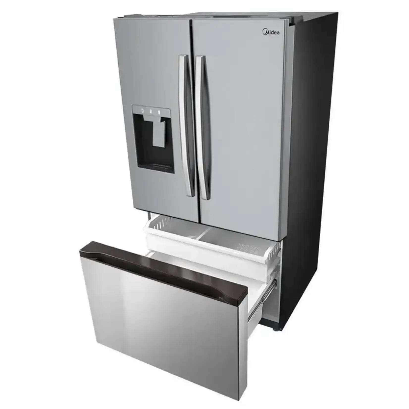 Midea #*MRF29D6AST Midea 29.3-cu ft Smart French Door Refrigerator with Dual Ice Maker, Water and Ice Dispenser (Stainless Steel) ENERGY STAR