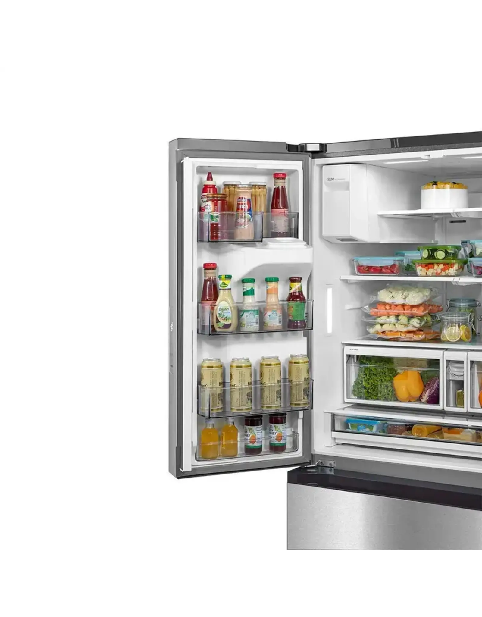 Midea Midea 29.3-cu ft Smart French Door Refrigerator with Dual Ice Maker, Water and Ice Dispenser (Stainless Steel) ENERGY STAR