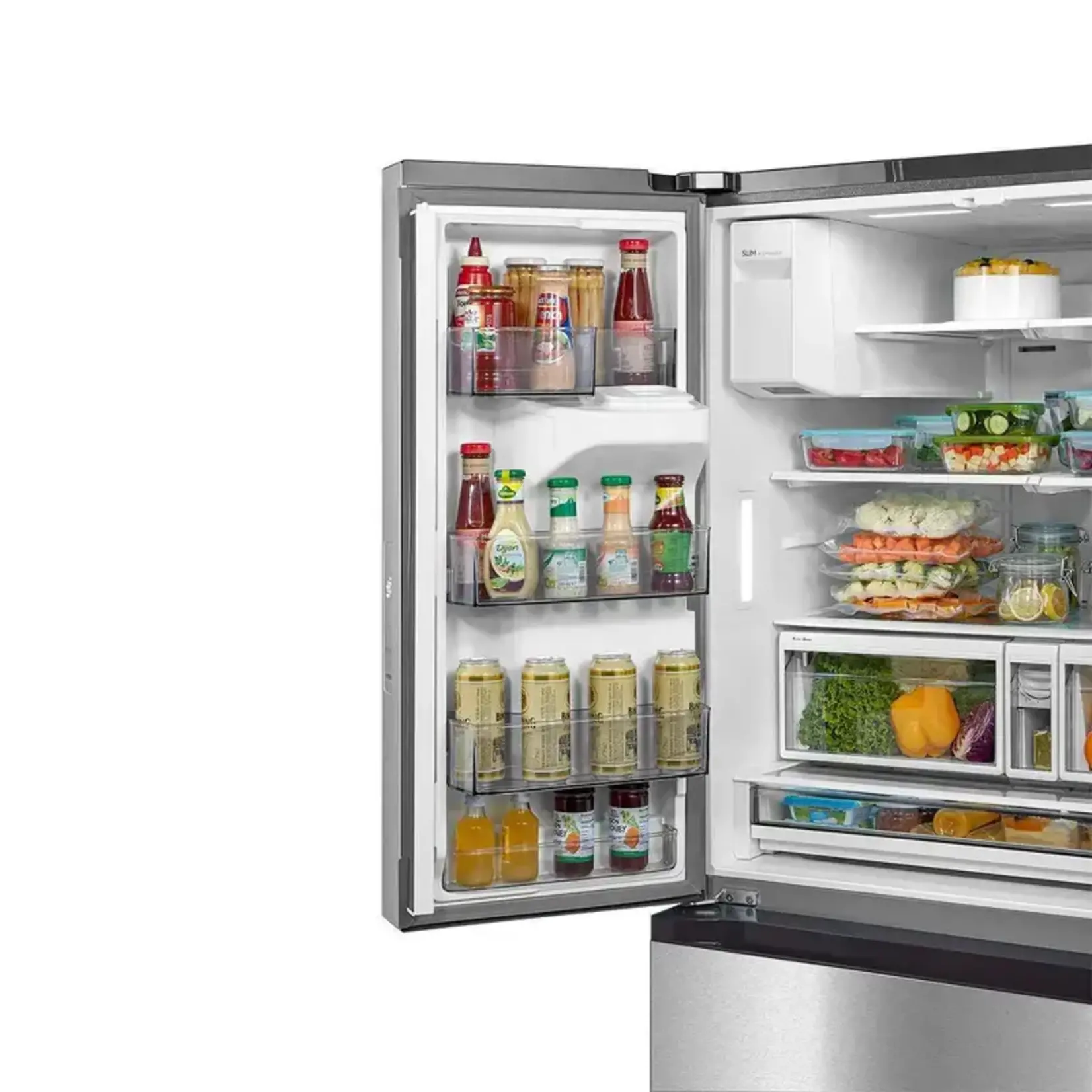 Midea #*MRF29D6AST Midea 29.3-cu ft Smart French Door Refrigerator with Dual Ice Maker, Water and Ice Dispenser (Stainless Steel) ENERGY STAR