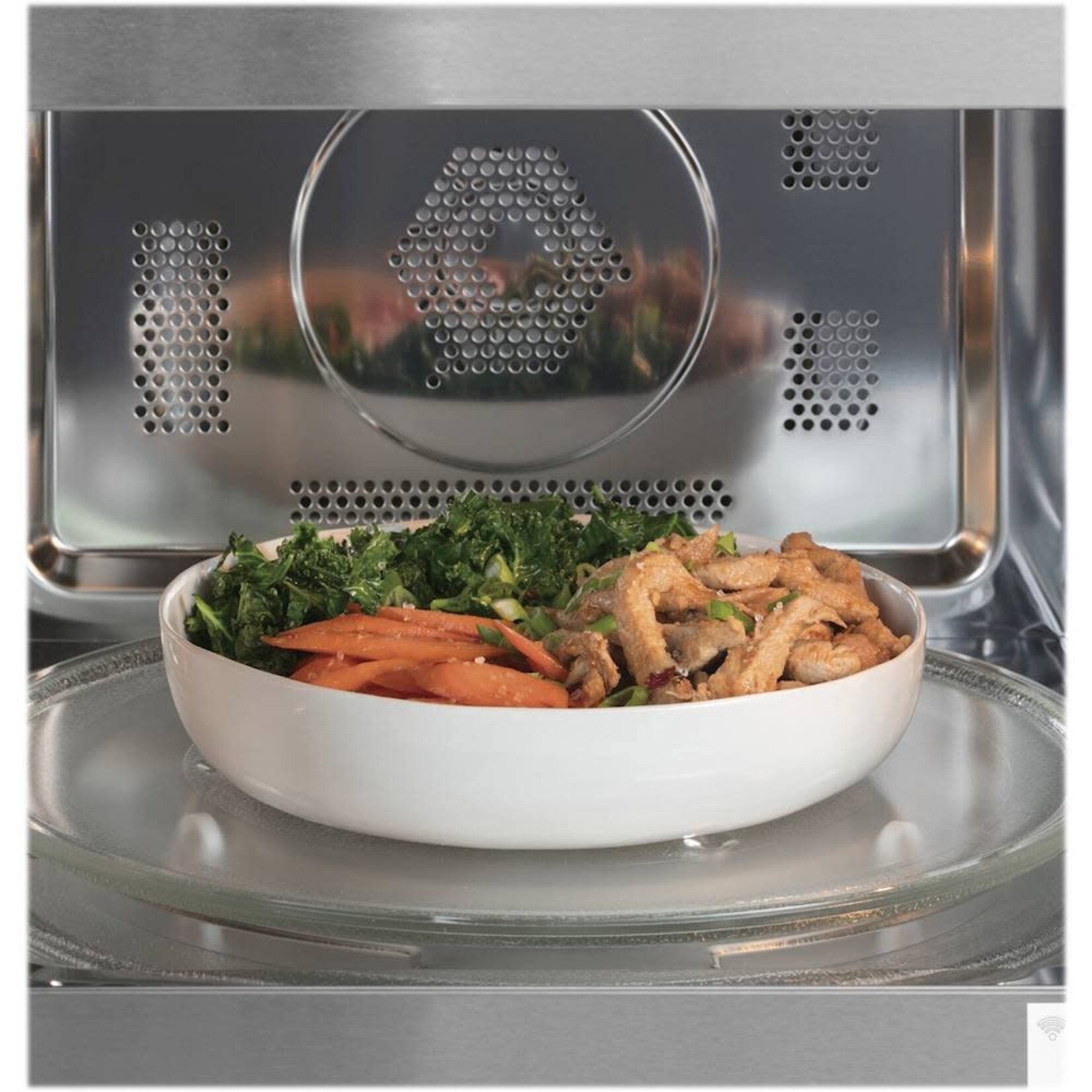 Café Appliances #Cafe Scan-to-Cook 1.5-cu ft 1000-Watt Sensor Cooking Controls Countertop Convection Microwave (Stainless Steel)