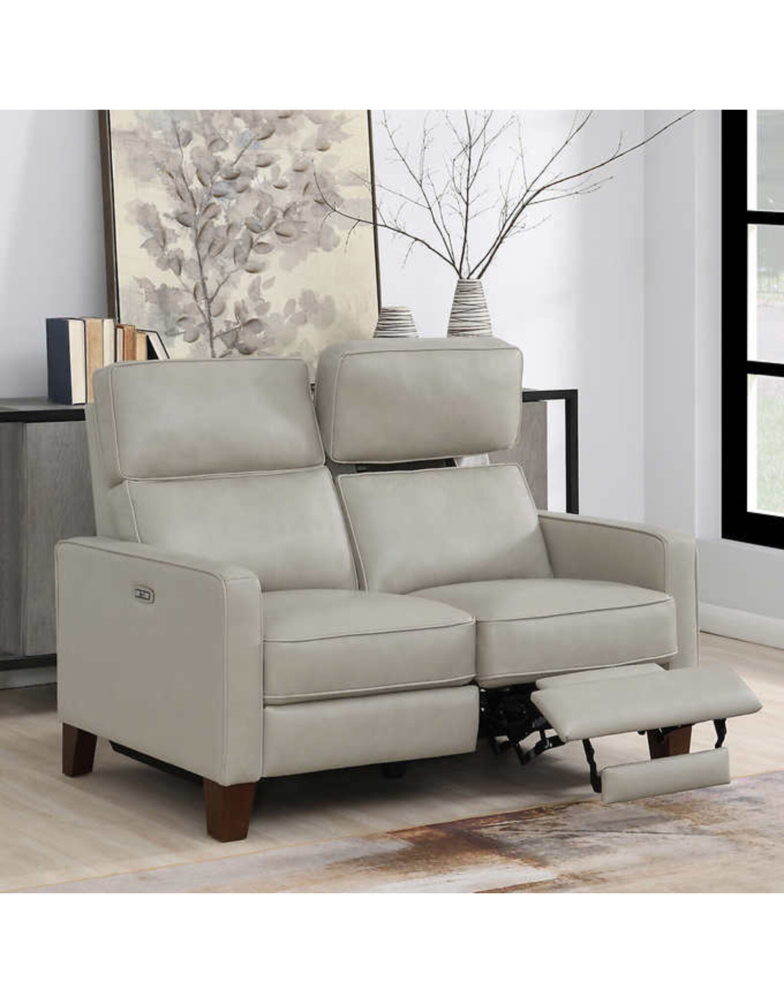 Jackston Leather Power Reclining Loveseat with Power Headrests
