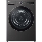 LG #WM6998HBA - LG 5.0 cu. ft. Mega Capacity Smart Front Load Electric All-in-One Washer Dryer Combo with TurboWash360 WiFi in Black Steel (CPS Warranty)