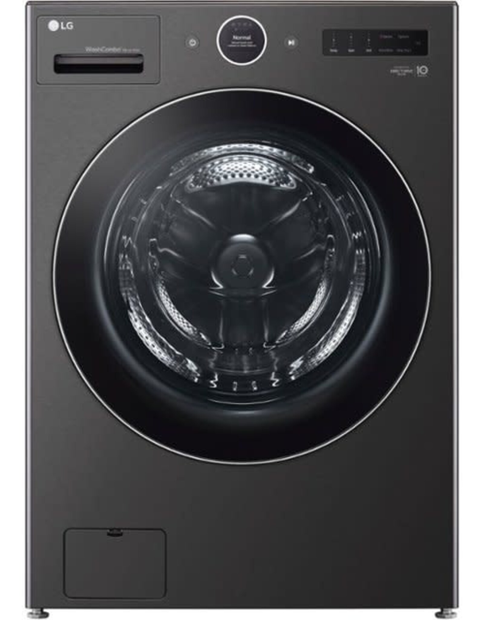 lg WM6998HBA 5.0 cu. ft. Mega Capacity Smart Front Load Electric All-in-One Washer Dryer Combo with TurboWash360 WiFi in Black Steel
