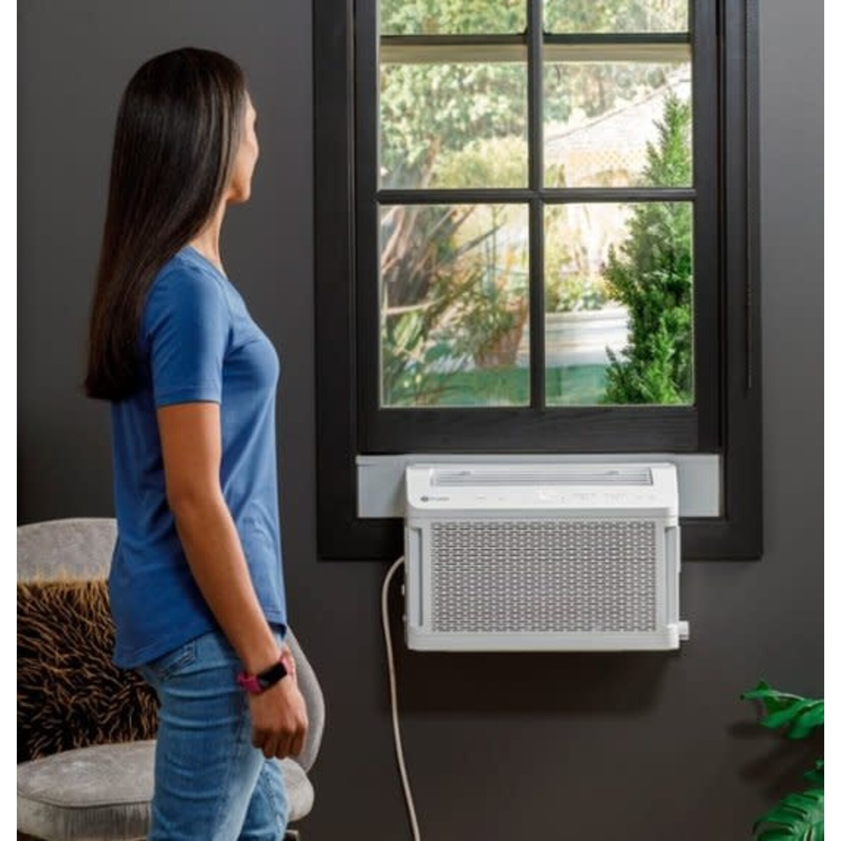 GE #AHTT08BC-GE Profile - ClearView 350 sq. ft. 8,300 BTU Smart Ultra Quiet Window Air Conditioner with Wifi and Remote - White