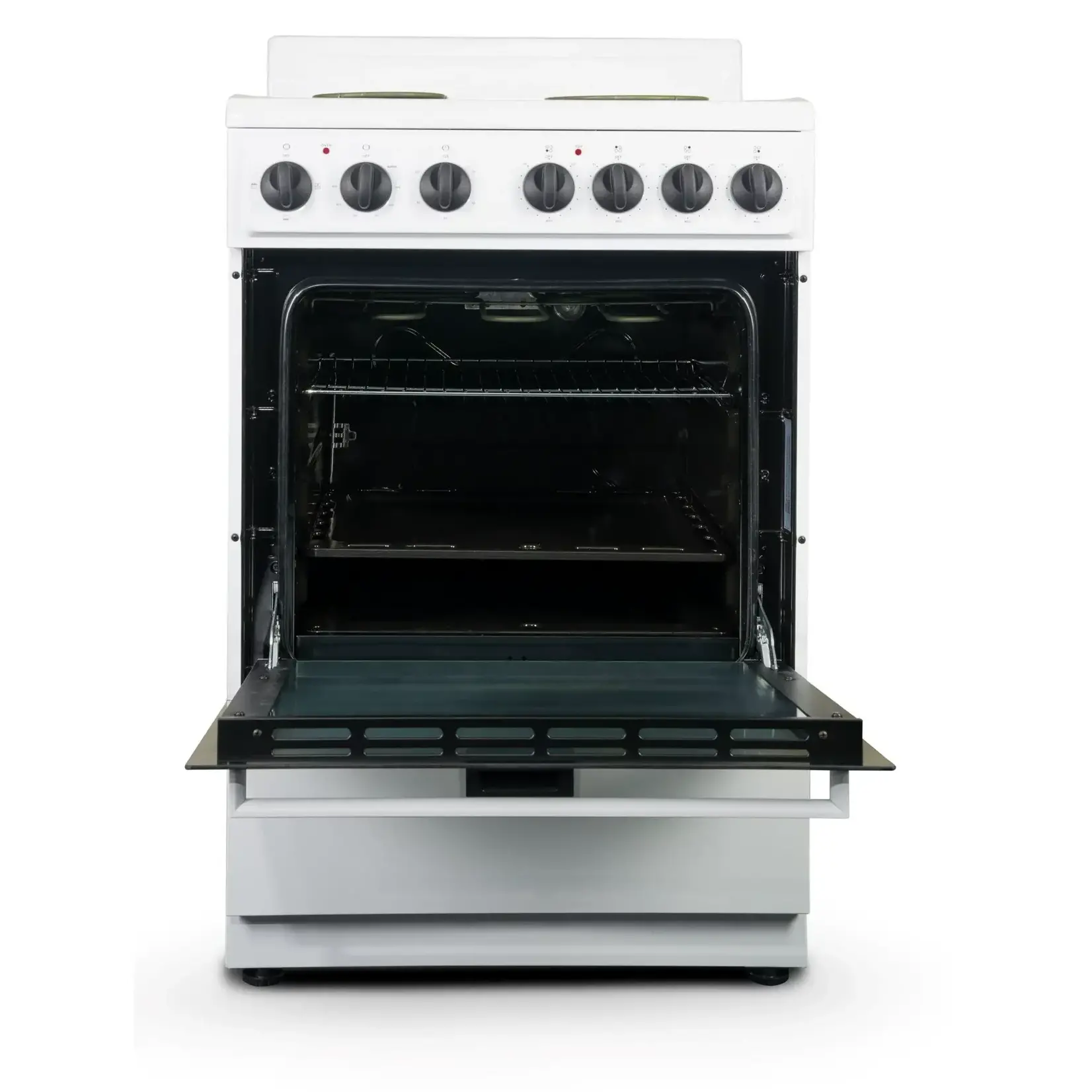 #PRE2425GW - Premium Levella 24 in. 2.7 cu. ft. Single Oven Electric Range with 4 Burners and Storage Drawer in White
