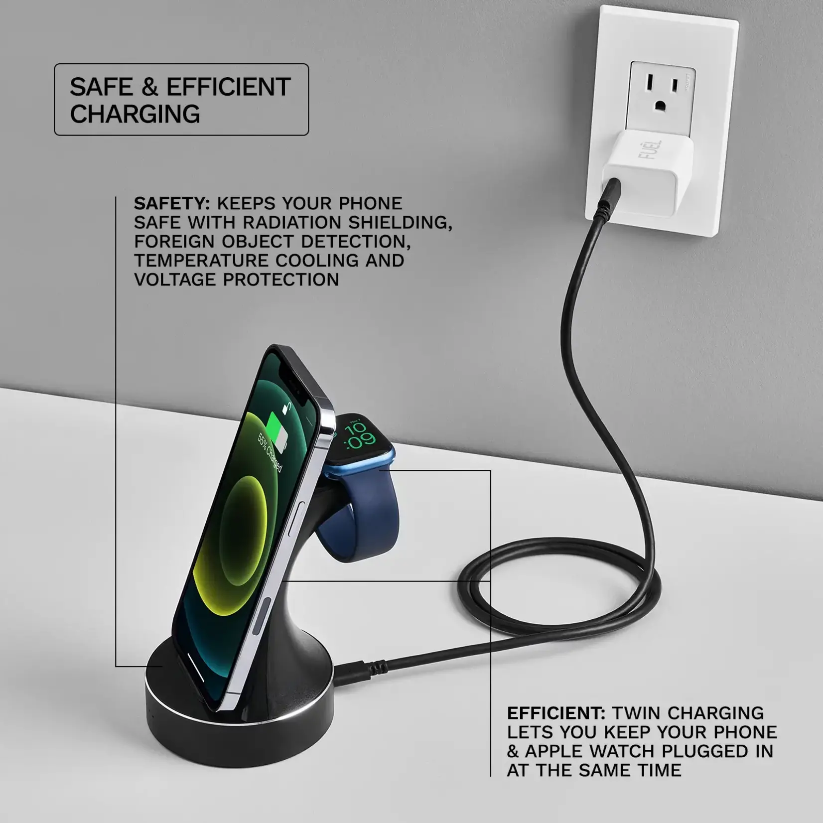 Case-Mate Fuel 2-in-1 Wireless Charging Station for iPhone and Watch