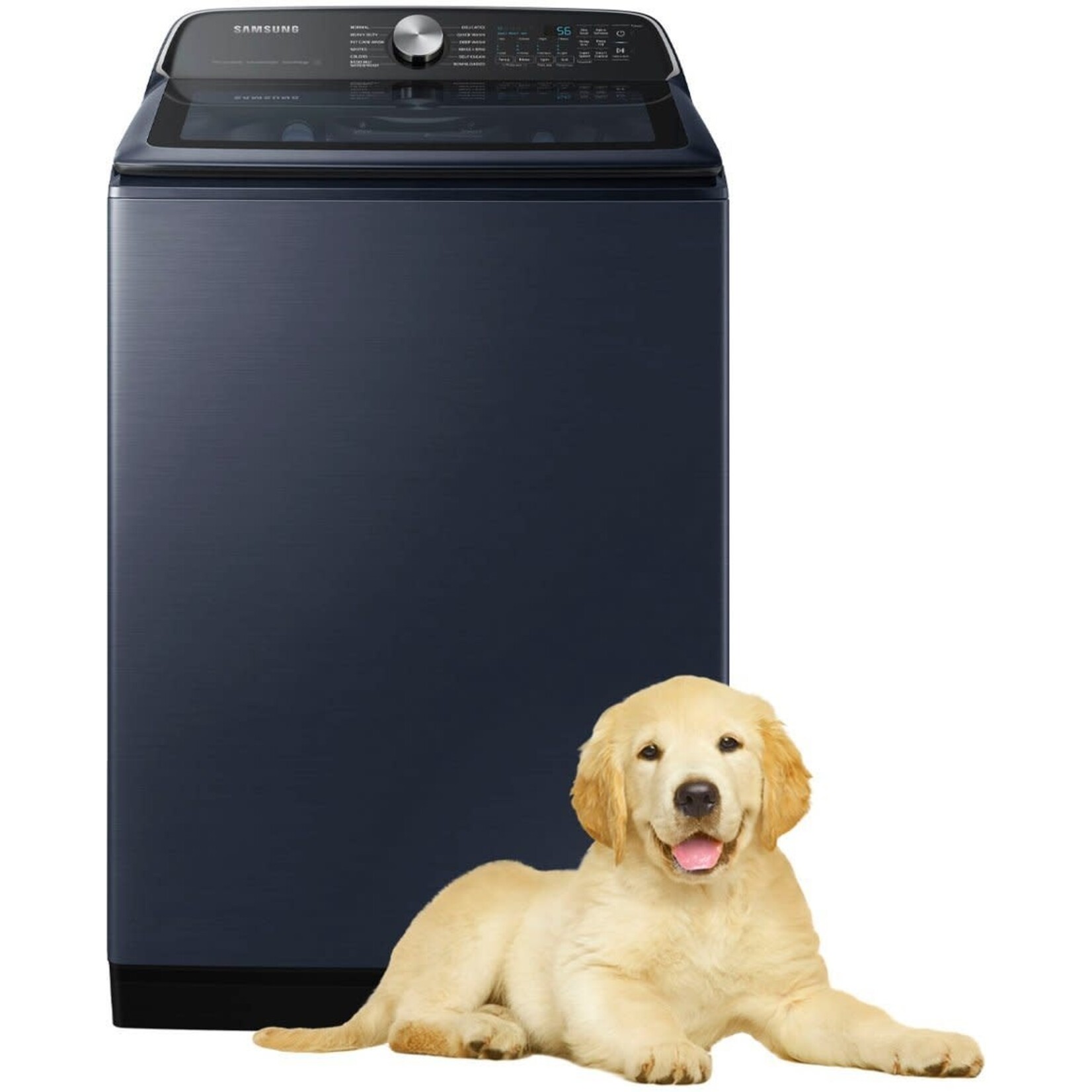 SAMSUNG WA54CG7150ADA4 - Samsung Pet Care Solution 5.4-cu ft High Efficiency Impeller Smart Top-Load Washer (Brushed Navy) ENERGY STAR