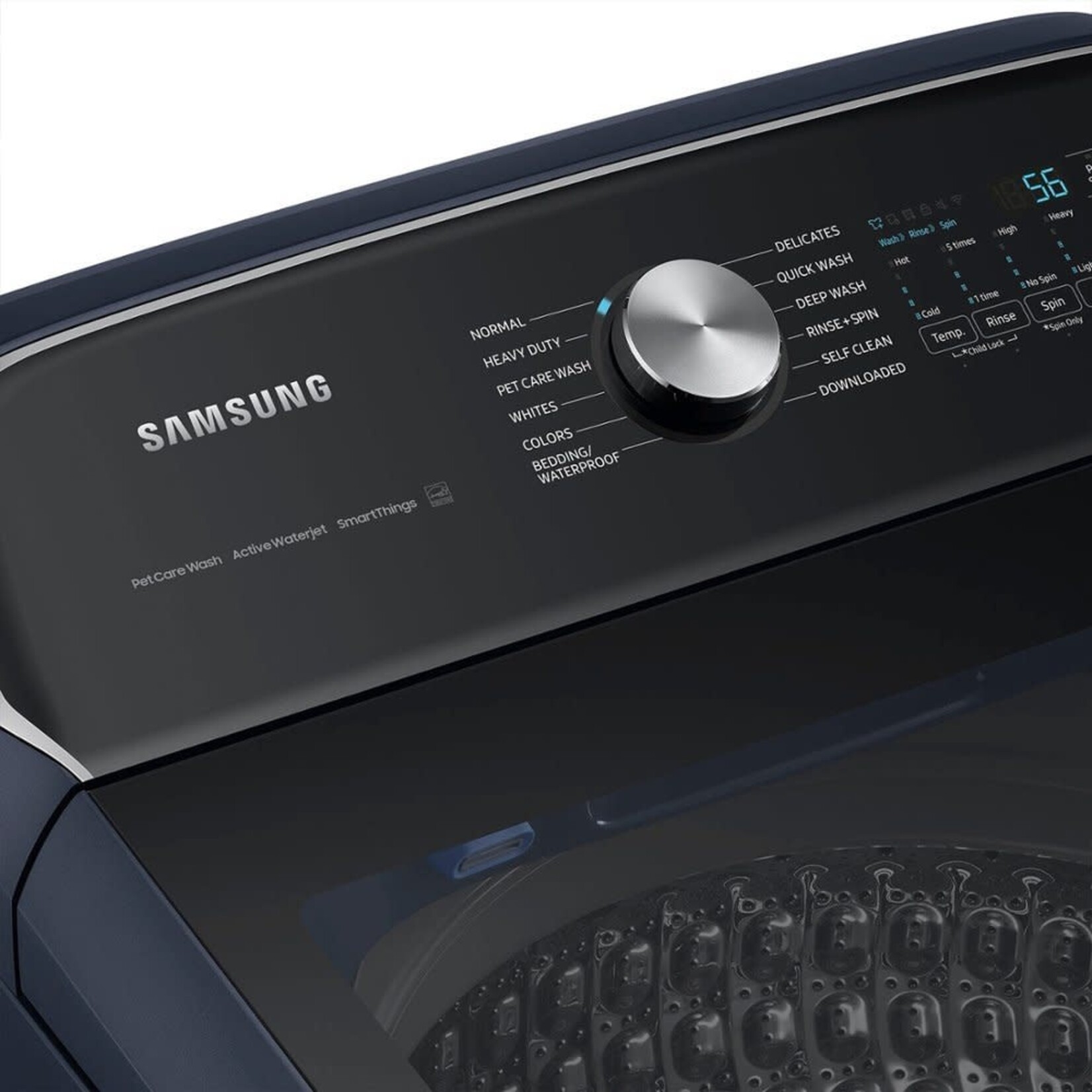 SAMSUNG WA54CG7150ADA4 - Samsung Pet Care Solution 5.4-cu ft High Efficiency Impeller Smart Top-Load Washer (Brushed Navy) ENERGY STAR