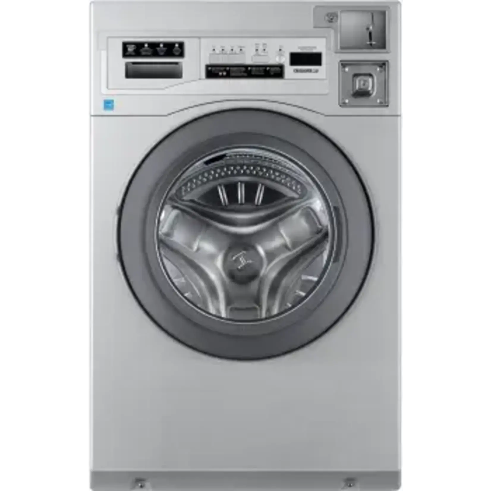 #WHLFP817MC2-27 Inch Front Load Washer with 3.5 Cu. Ft. Capacity, 15,000+ Cycle Life, 300 G-force Extraction, 8-Point Suspension, Heavy-Duty SKF Bearings, 4 Wash Cycles, Real-Time Clock, ADA Compliant, and ENERGY STAR® Certified: Coin/Card and OPL