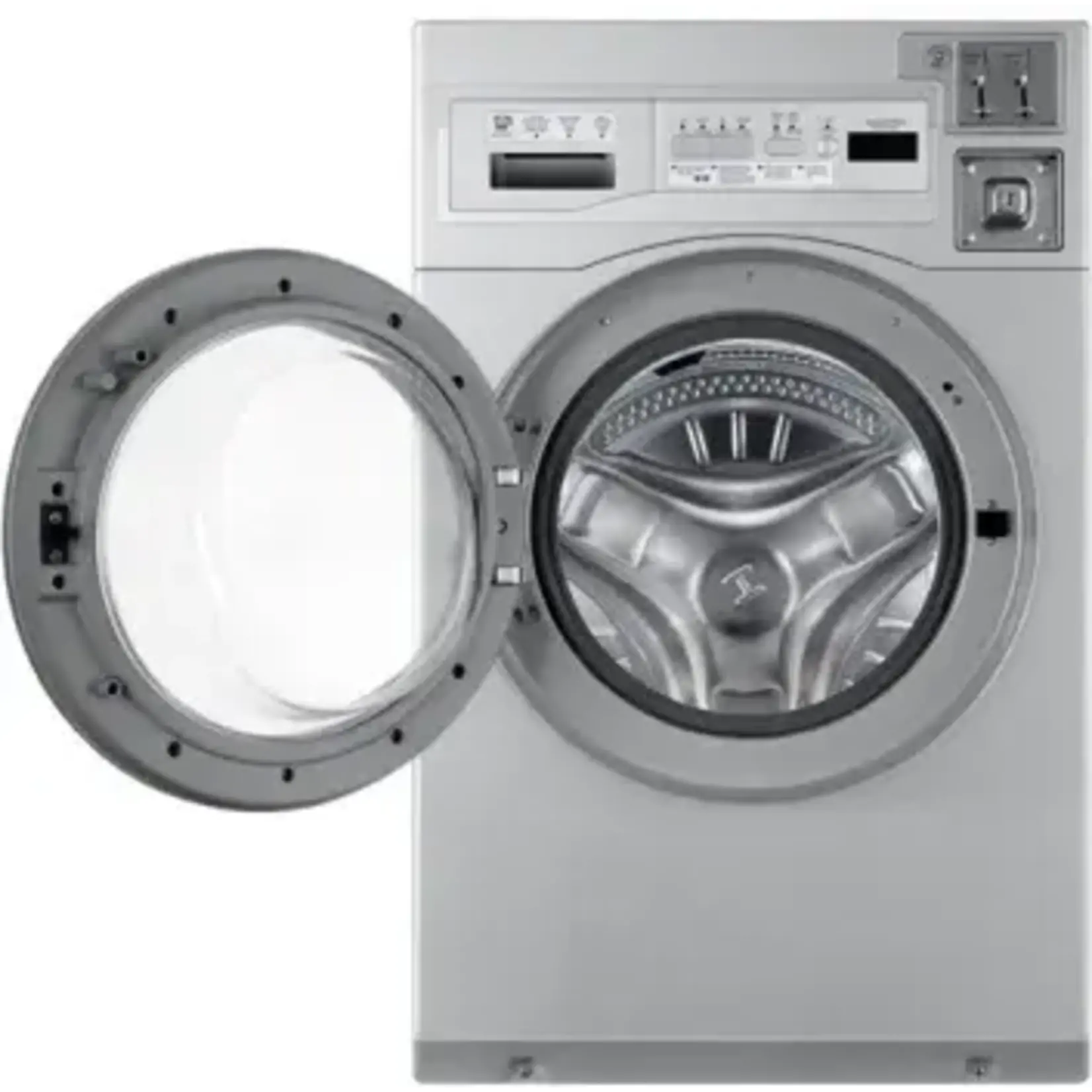 #WHLFP817MC2-27 Inch Front Load Washer with 3.5 Cu. Ft. Capacity, 15,000+ Cycle Life, 300 G-force Extraction, 8-Point Suspension, Heavy-Duty SKF Bearings, 4 Wash Cycles, Real-Time Clock, ADA Compliant, and ENERGY STAR® Certified: Coin/Card and OPL