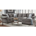 Nationwide Furniture Distributors #U221 -  NationwideFD Contemporary 3-Piece Sectional with movable chaise option in a grey color textured fabric