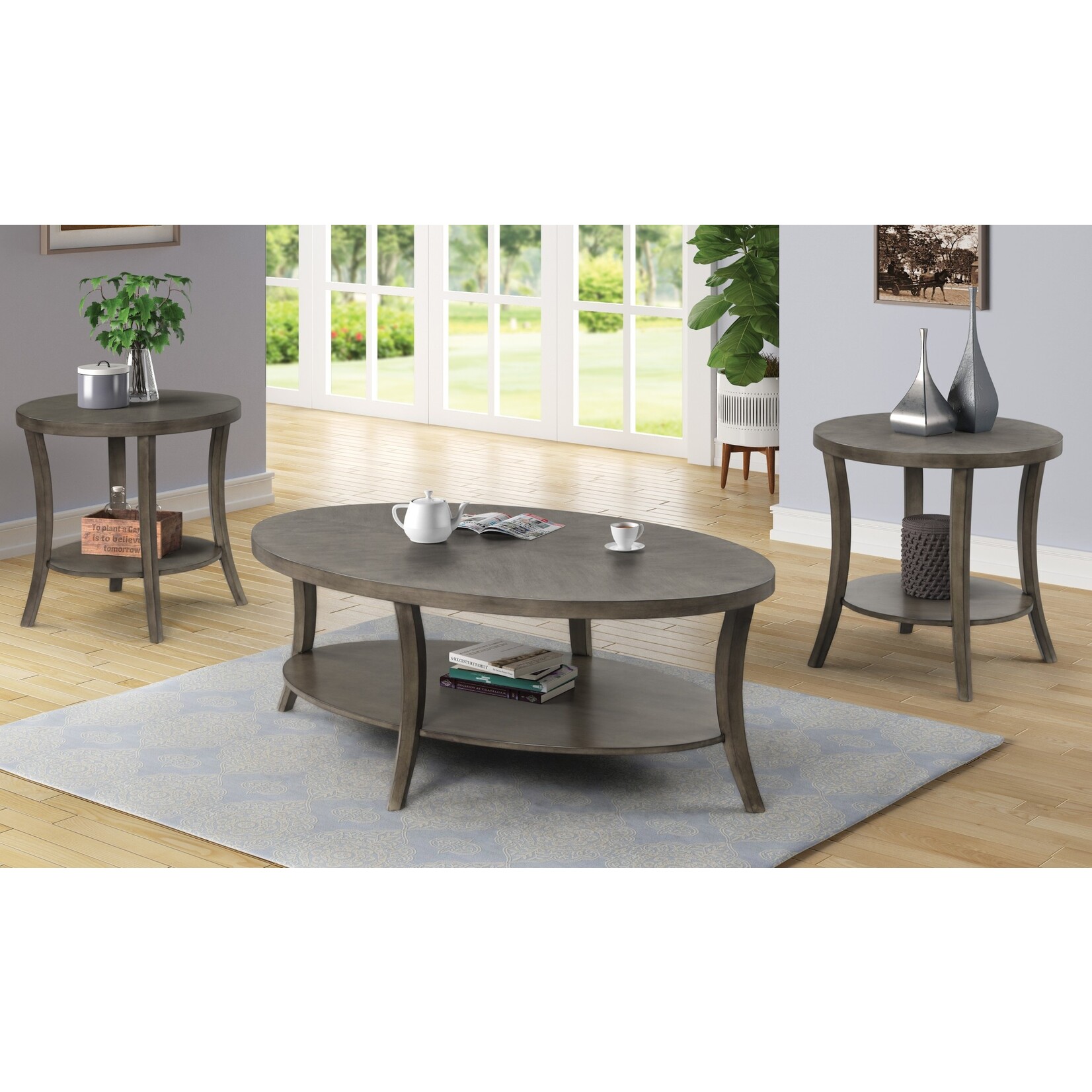Nationwide Furniture Distributors #T356-3 Traditional 3 Pack Living Room Tables