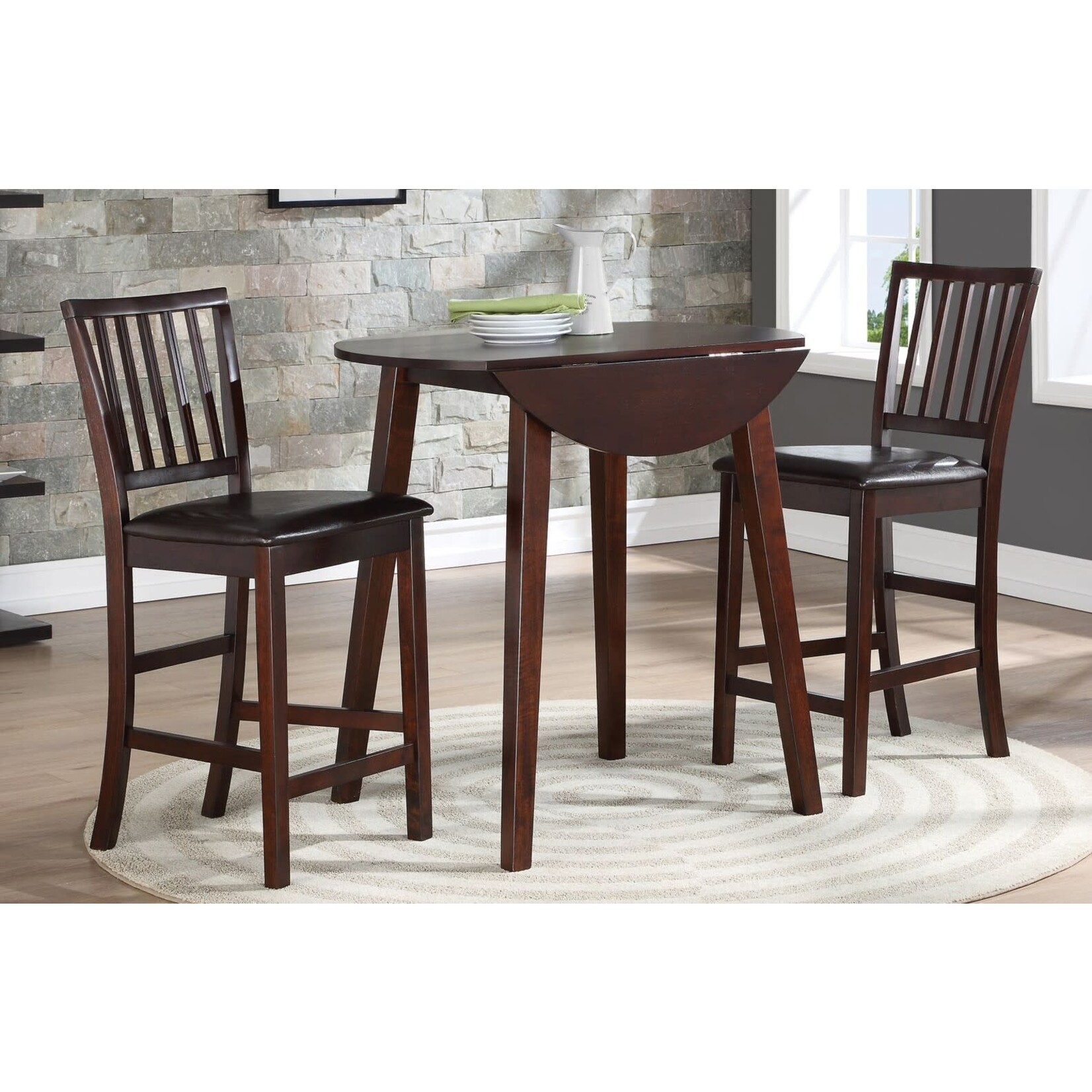 Nationwide Furniture Distributors D368 - NATIONWIDE 5-Piece Pub Dining Set with 2 Drop Leafs