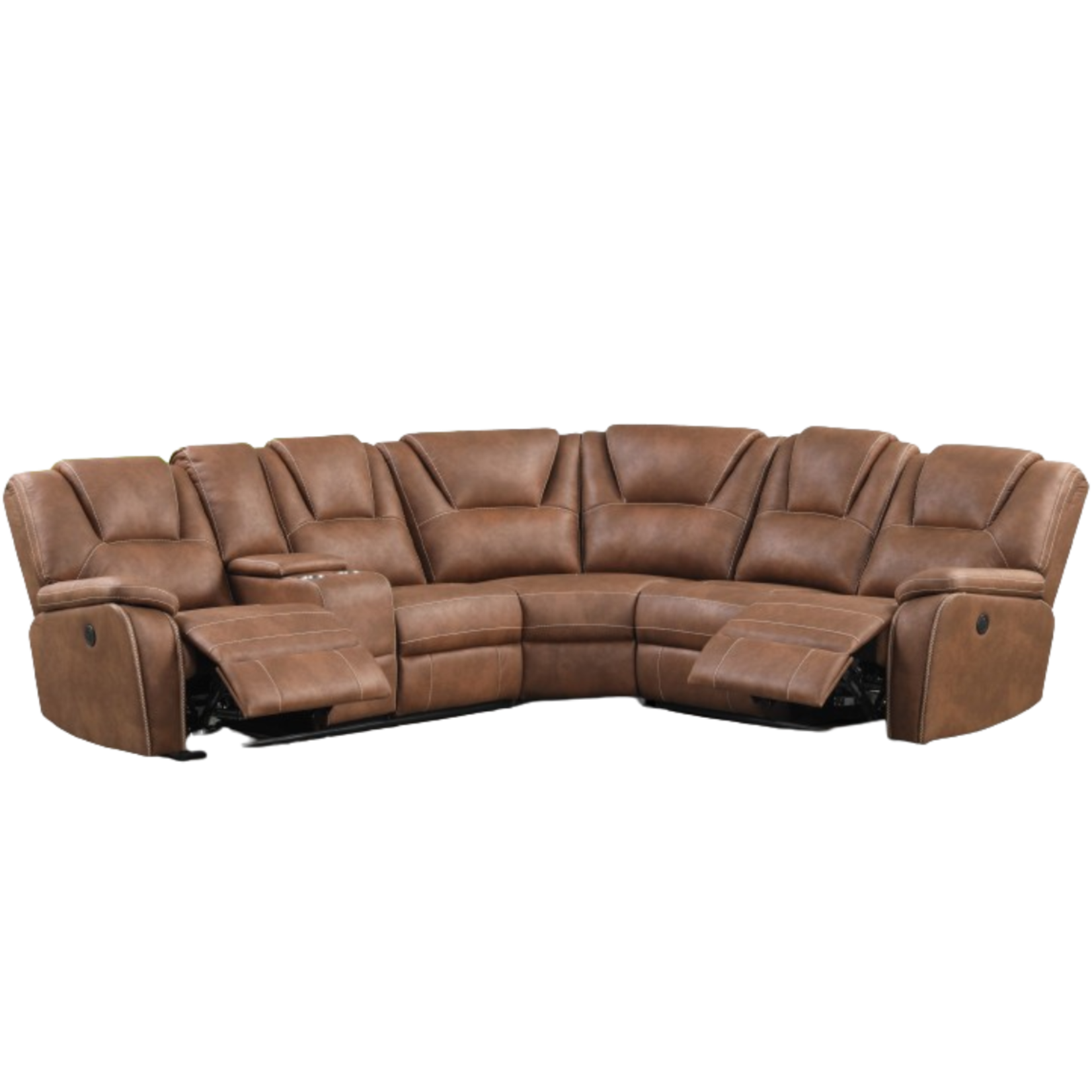 Nationwide Furniture Distributors #U164 - NATIONWIDE Three Piece Power Motion Sectional With Two Recliners