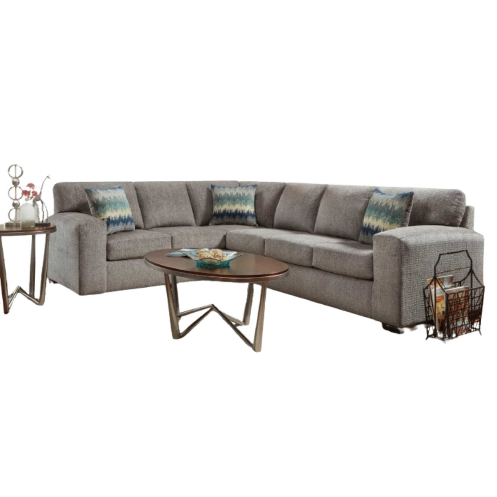 Nationwide Furniture Distributors #U311 - NATIONWIDE CONTEMPORARY TWO- PIECE SECTIONAL IN A GRAY TEXTURED FABRIC