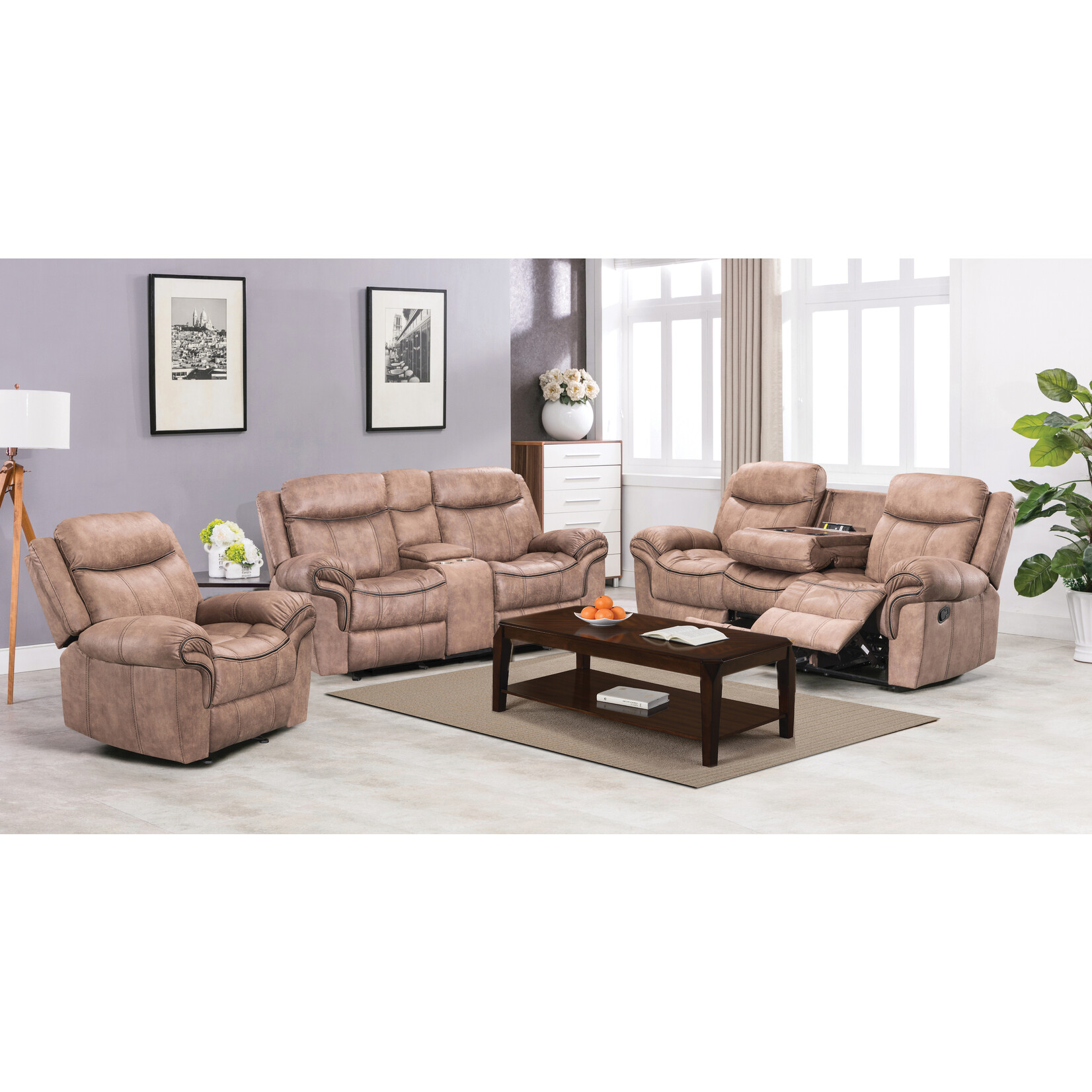 Nationwide Furniture Distributors U105L - NATIONWIDE Reclining Loveseat With Console