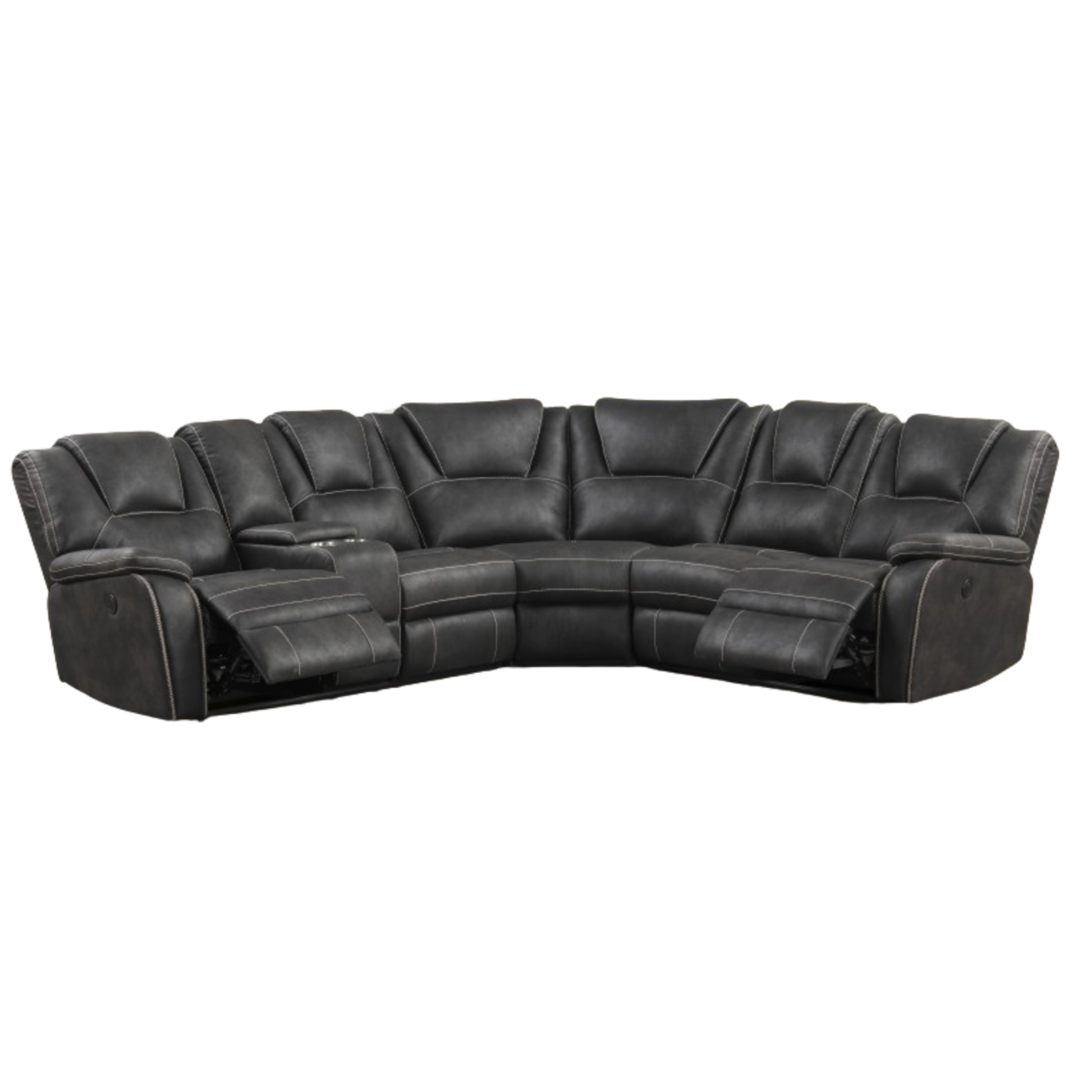 Nationwide Furniture Distributors #U165 - NATIONWIDE Three Piece Power Motion Sectional With Two Recliners