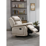 Nationwide Furniture Distributors U146R - Nationwide Contemporary Manual Motion Glider Recliner in a Pearl Polyester Fabric