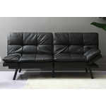 #*210125X27097 - Black DYONERY Leather Folding Sleeper Sofa Bed Convertible with Adjustable Backrest