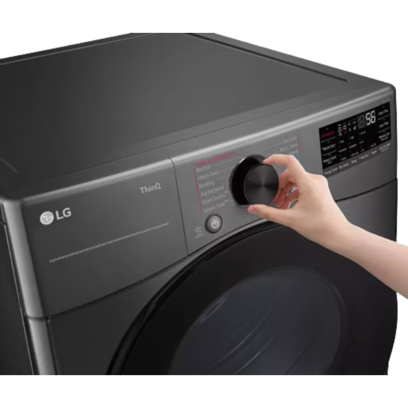 LG #DLEX4080B 7.4 cu. ft. Smart Front Load Energy Star Electric Dryer with Sensor Dry & Steam Technology