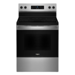 Whirlpool #*WFES3330RZ Whirlpool 30-in Glass Top 5 Burners 5.3-cu ft Steam Cleaning Freestanding Electric Range (Fingerprint Resistant Stainless Steel)