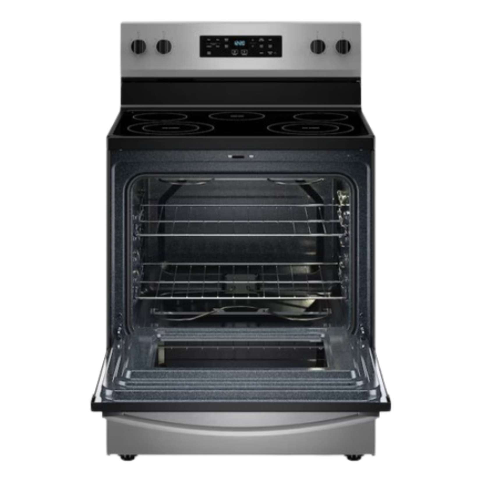 Whirlpool #*WFES3330RZ Whirlpool 30-in Glass Top 5 Burners 5.3-cu ft Steam Cleaning Freestanding Electric Range (Fingerprint Resistant Stainless Steel)
