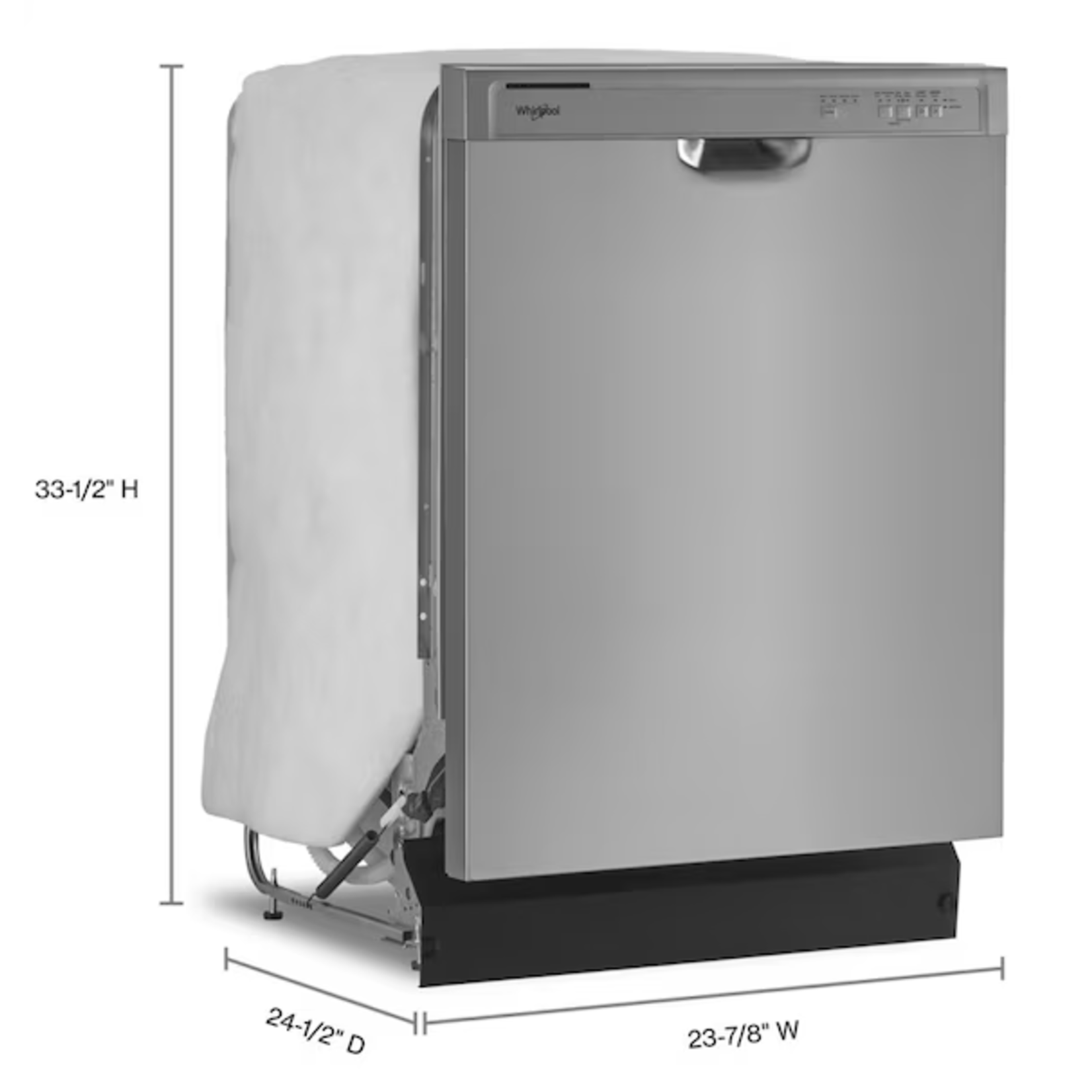 Whirlpool WDF341PAPM - Whirlpool 24-in Front Control Built-In Dishwasher (Stainless Steel) ENERGY STAR, 57-dBA Standard Sound Level