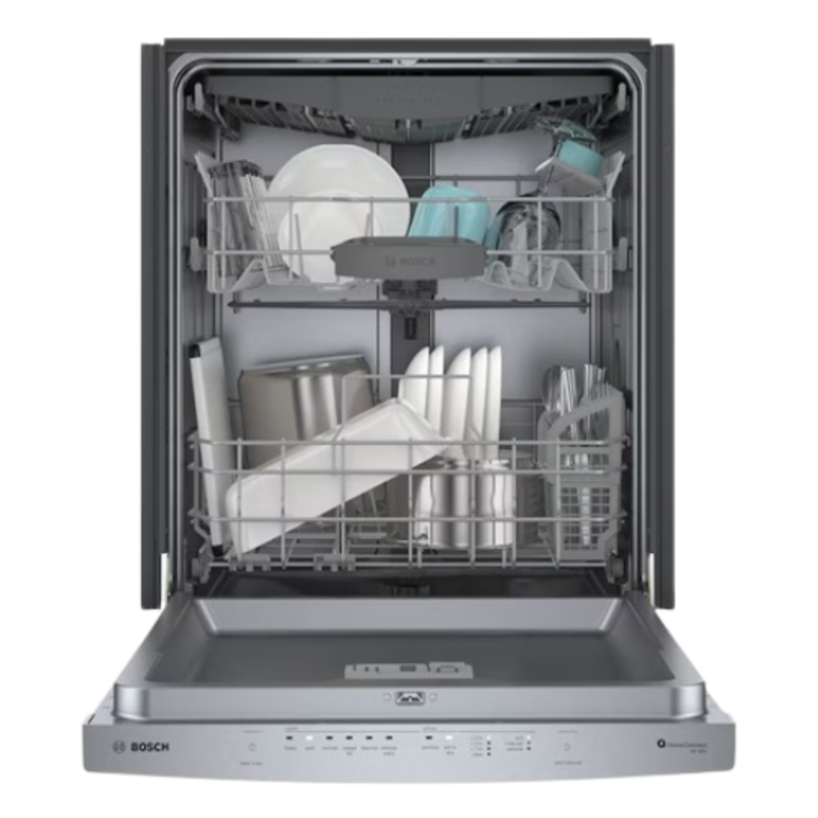BOSCH #SHS43CF5N - Bosch 300 Series 24-in Top Control Smart Built-In Dishwasher With Third Rack (Stainless Steel), 48-dBA Very Quiet Sound Level