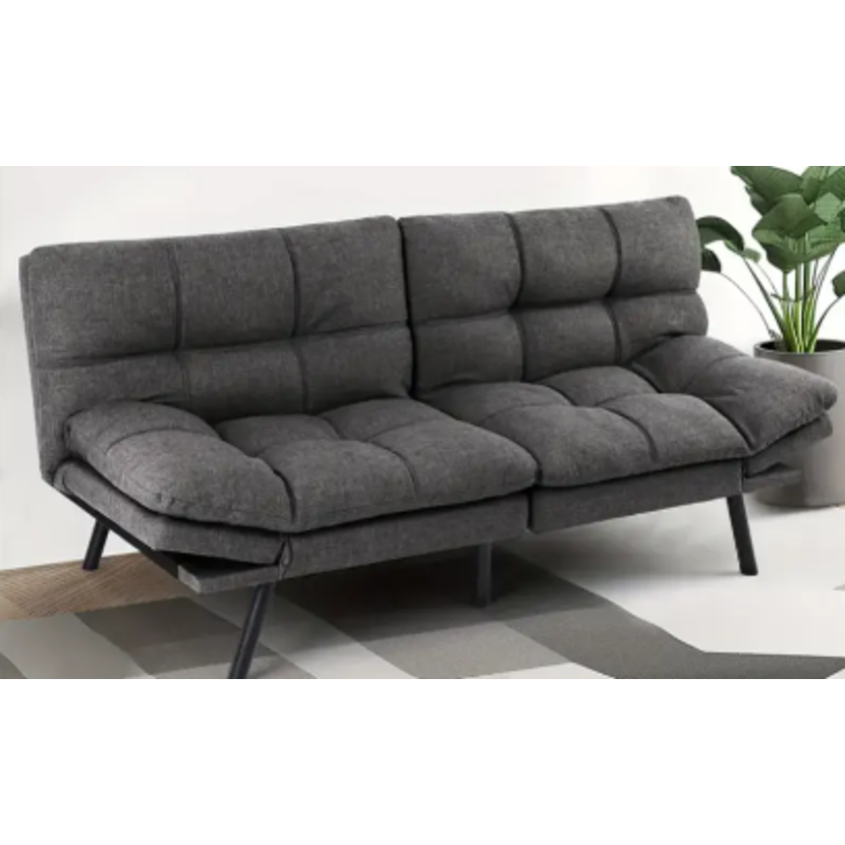 Linen Grey DYONERY Sofa Bed 71 Inch Convertible Folding Sleeper Sofa Bed, Futon Couch Adjustable Backrest