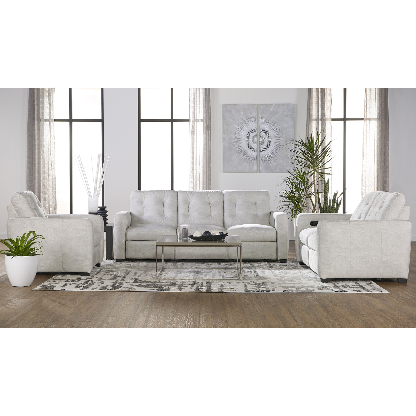 Hughes Furniture Hughes Furniture Dbl Double Reclining Sofa Supple Ivory