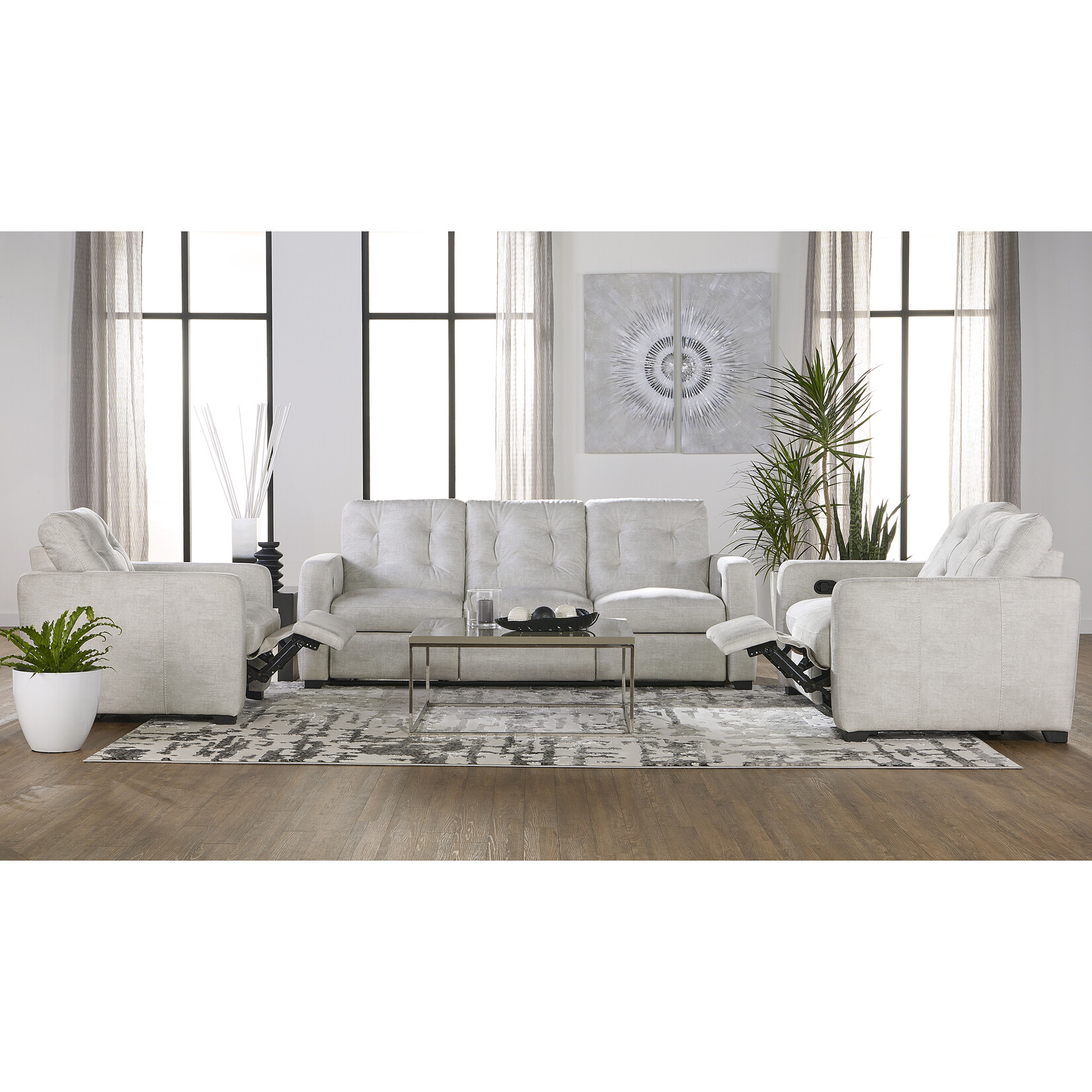 Hughes Furniture Hughes Furniture Dbl Double Reclining Sofa Supple Ivory