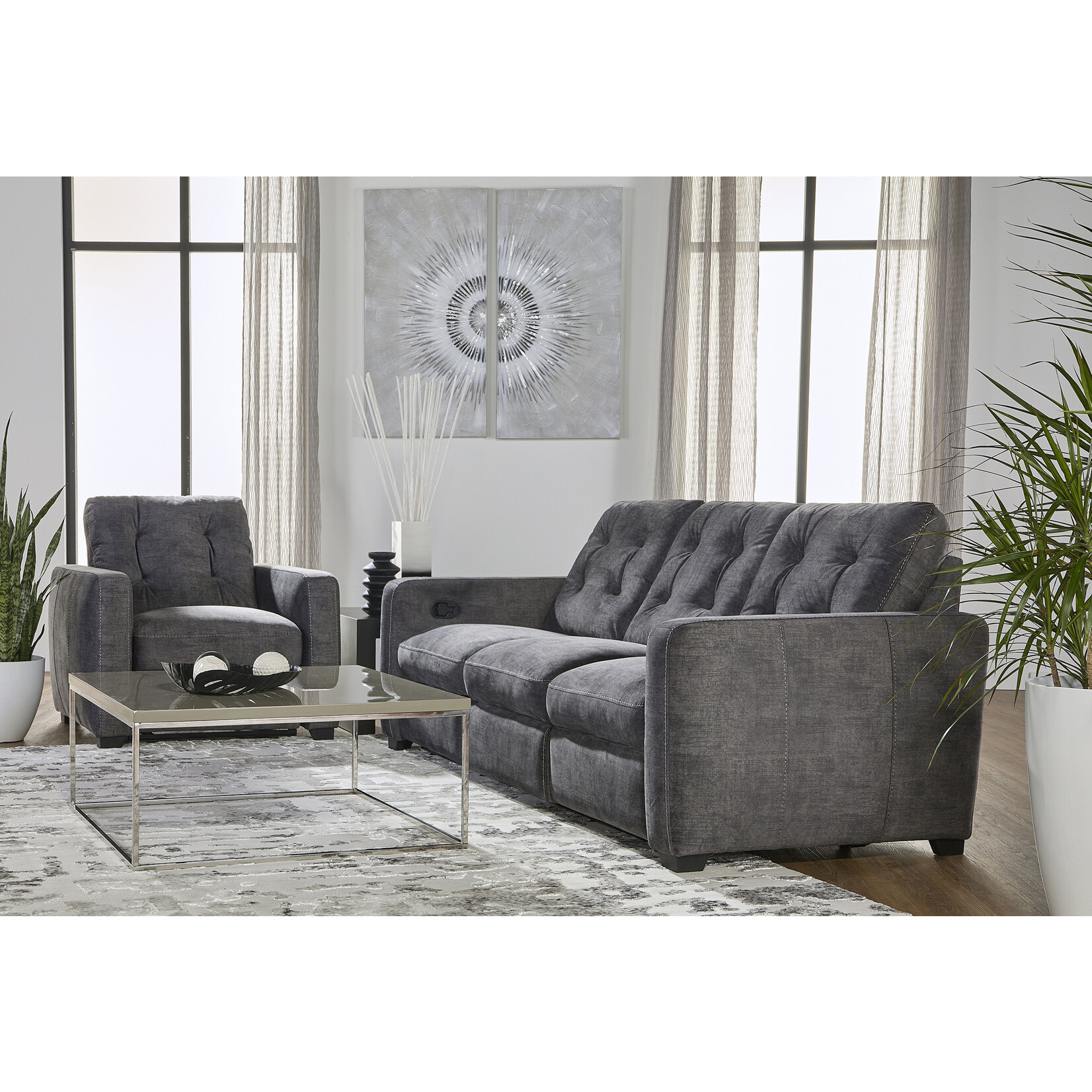Hughes Furniture Hughes Furniture Reclining Chair in Supple Shadow