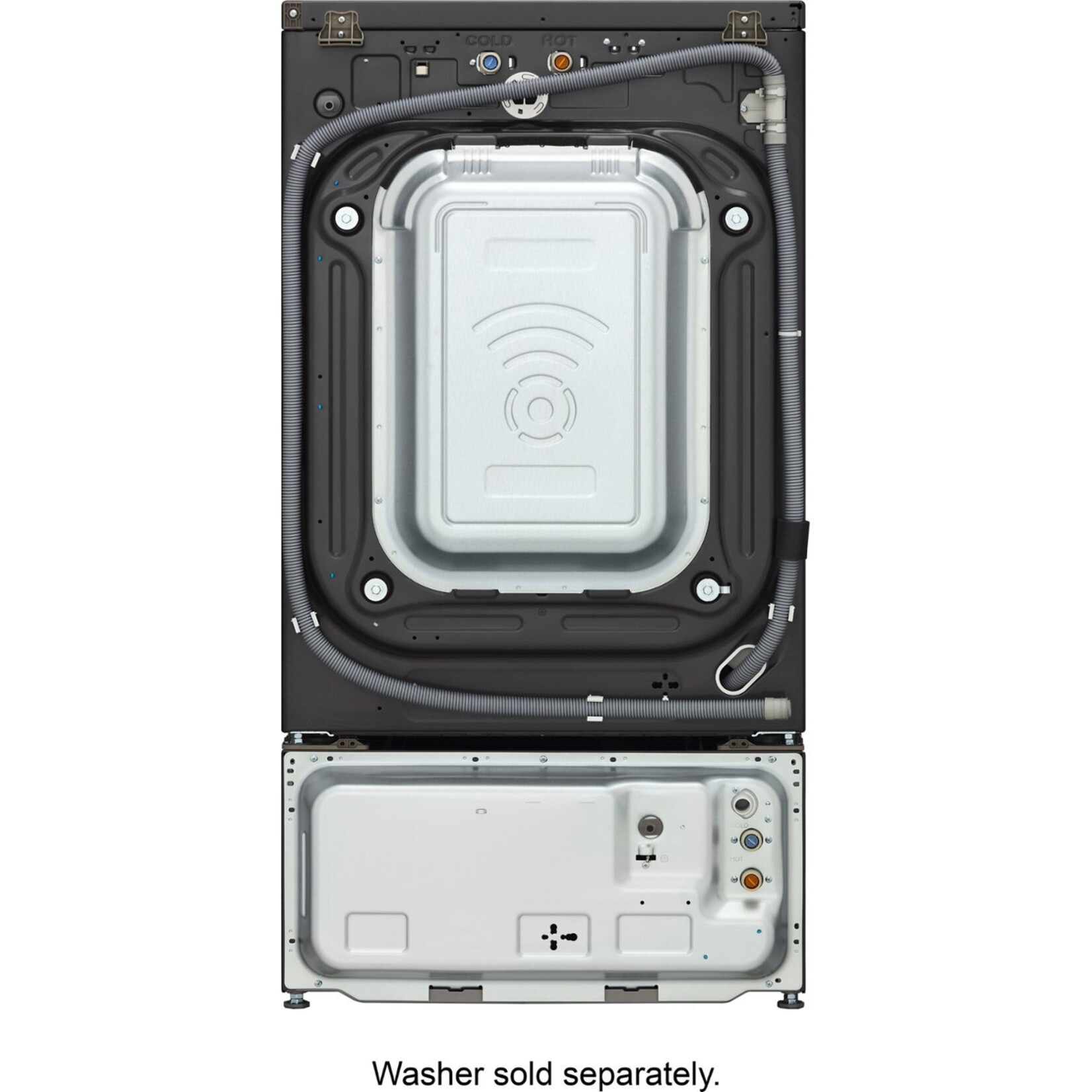LG LG 27 in. 1 cu. ft. Pedestal Front Load Washer Slim DD Motor in Black Steel