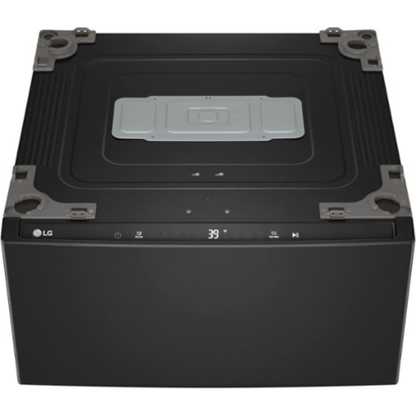 LG LG 27 in. 1 cu. ft. Pedestal Front Load Washer Slim DD Motor in Black Steel