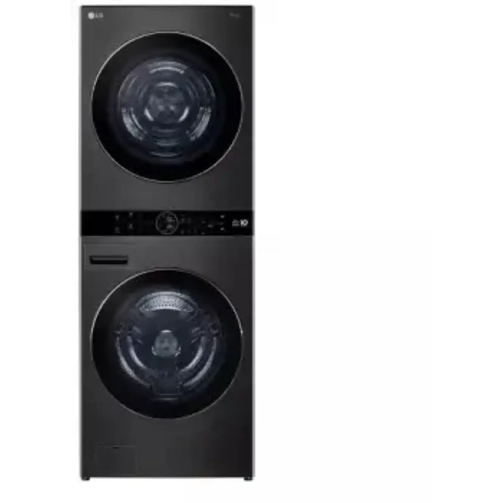 LG #*WKHC252HBA - LG 5.0 cu. ft. Washer 7.8 cu. ft. Dual Inverter Heat Pump Ventless Dryer Electric Laundry Center in Black Steel