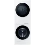 LG WH46DBH100GW Bespoke 4.6 cu. ft. Capacity Single Unit AI Laundry Hub Washer with Steam Wash and 7.6 cu. ft. Gas Dryer in White
