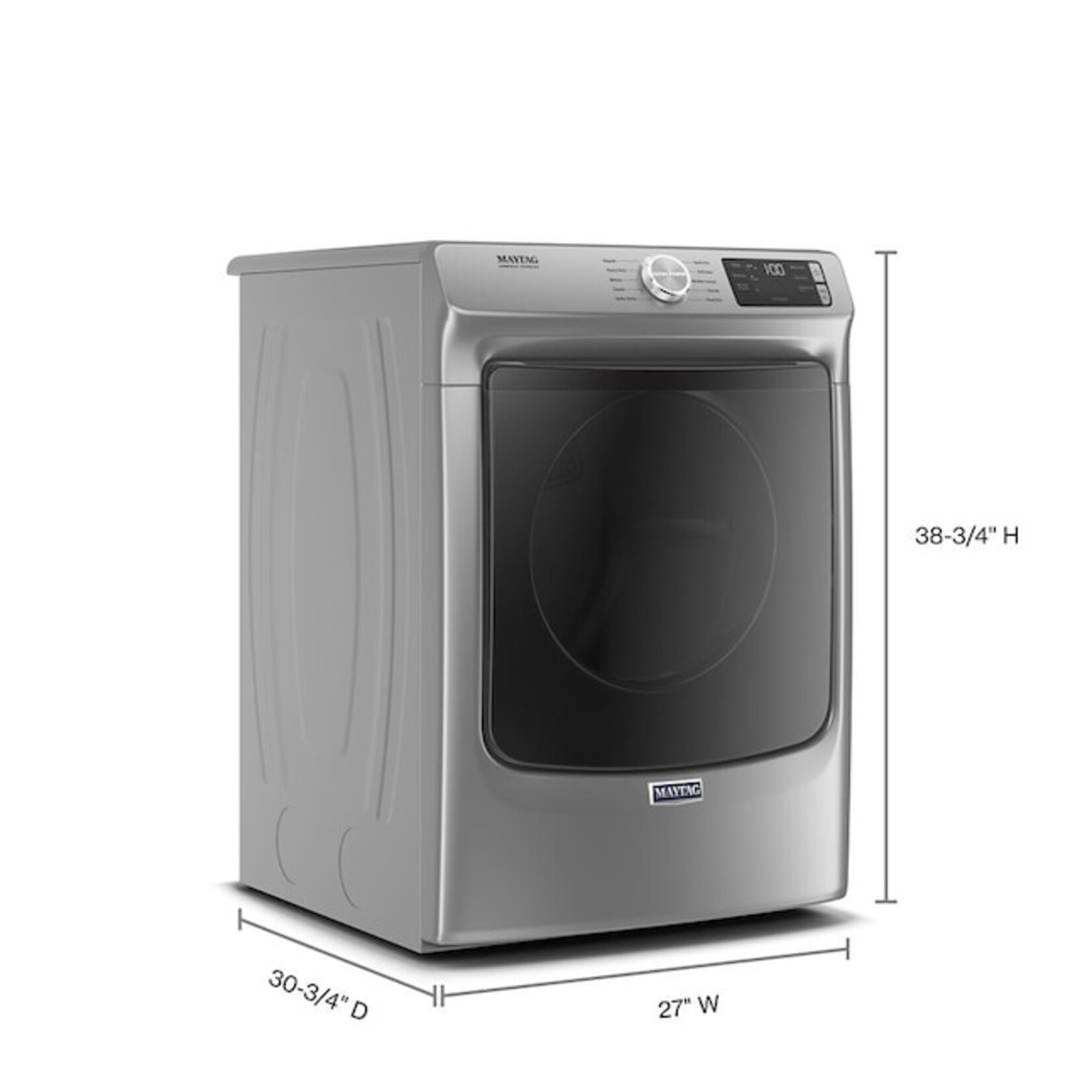 Maytag Maytag 7.3-cu ft Reversible Side Swing Door Stackable Gas Dryer in Metallic Slate