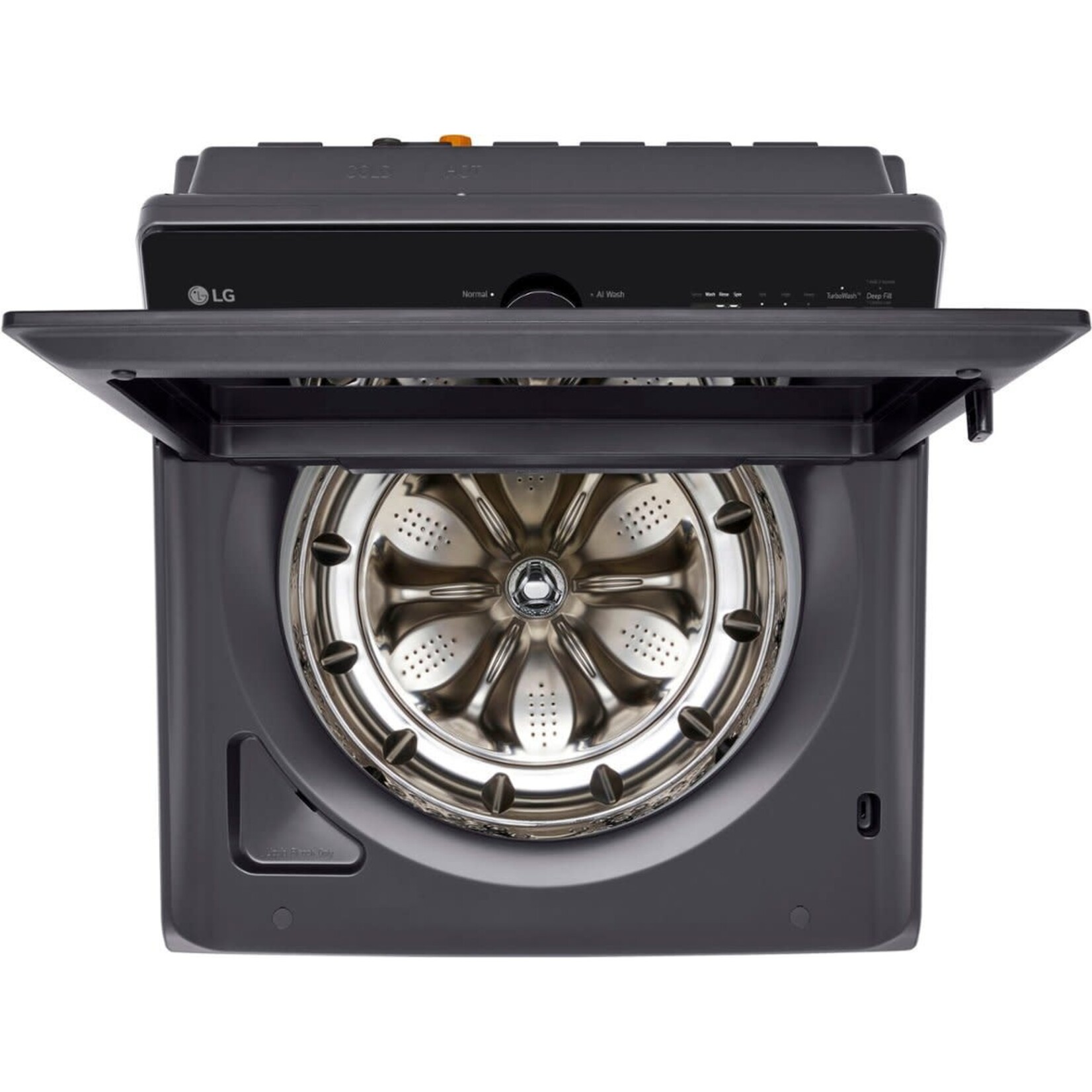 LG #WT8400CB - LG  5.5 Cu. Ft. High Efficiency Smart Top Load Washer with EasyUnload in Matte Black