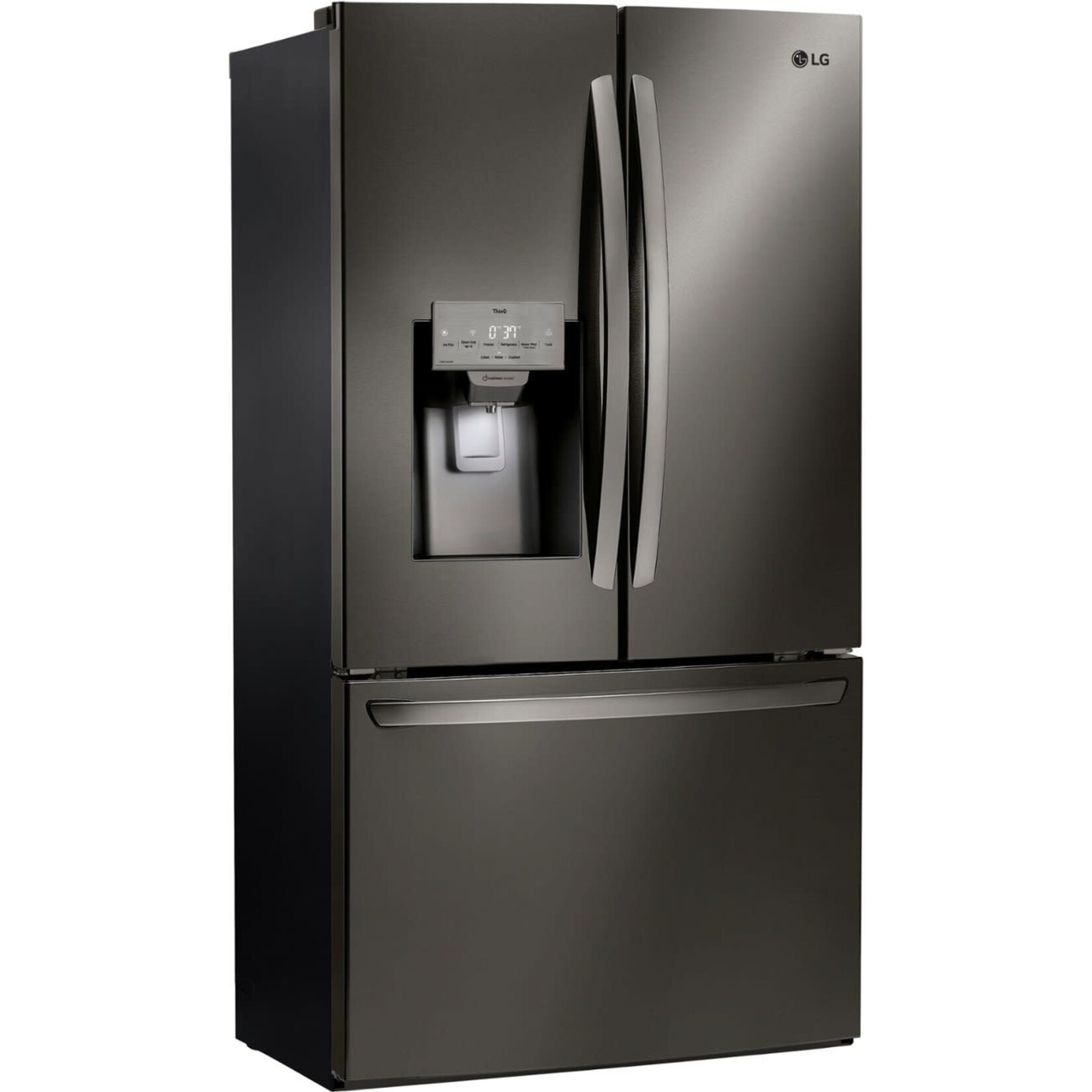 LG LRFS28XBD - LG 27.7 Cu. Ft. French Door Smart Refrigerator with External Ice and Water in Black Stainless Steel