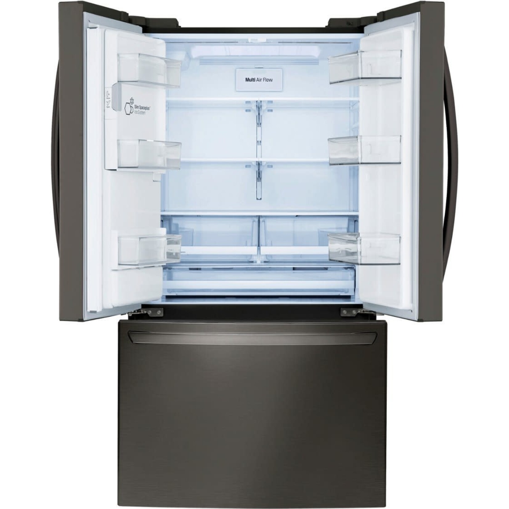 LG LRFS28XBD - LG 27.7 Cu. Ft. French Door Smart Refrigerator with External Ice and Water in Black Stainless Steel