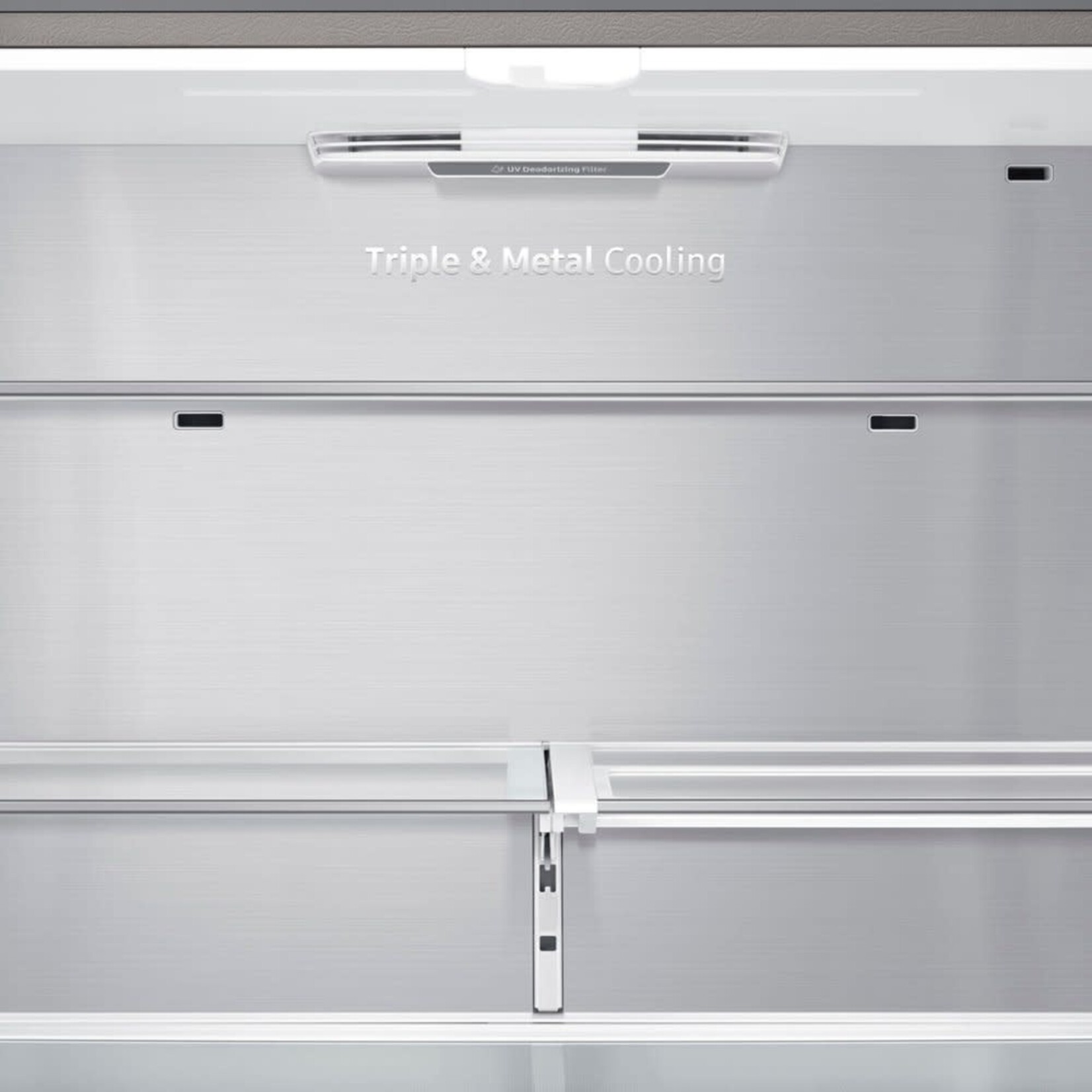 SAMSUNG #RF29CB9900QK  - Samsung Bespoke 4-Door Flex™ Refrigerator (29 cu. ft.) with Family Hub™+ in Charcoal Glass Top and Stainless Steel Bottom Panels