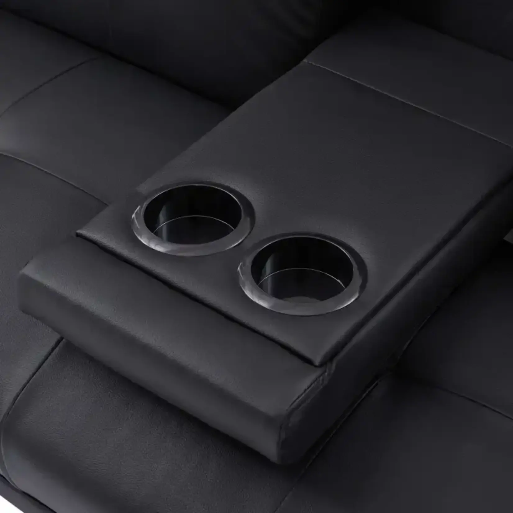 *210TW239009 - Black Foldable Sofa Bed With Cup Holder