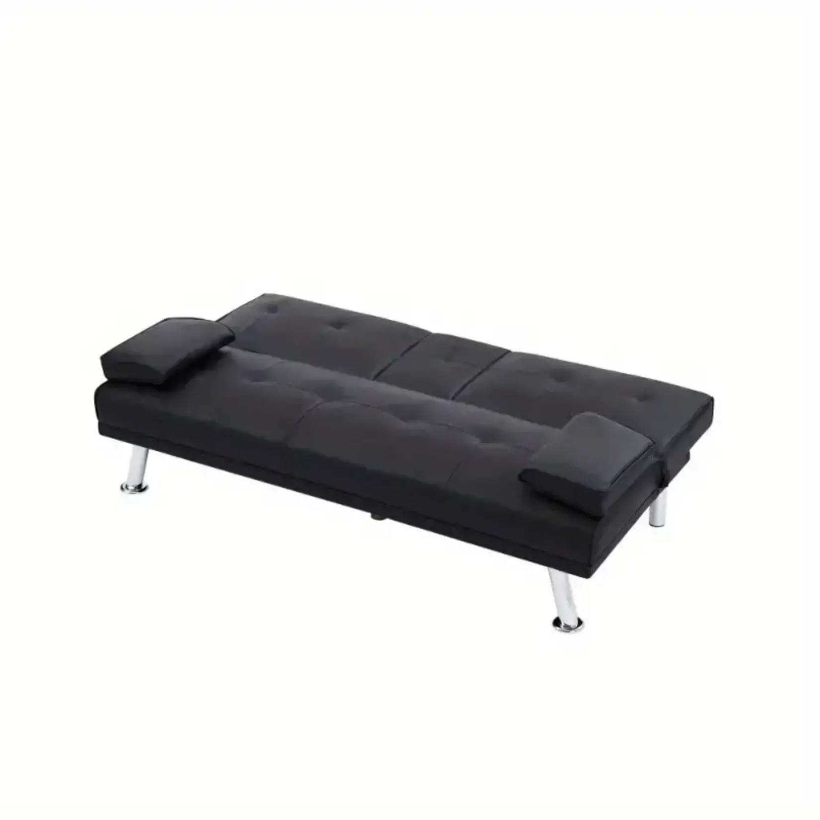 *210TW239009 - Black Foldable Sofa Bed With Cup Holder