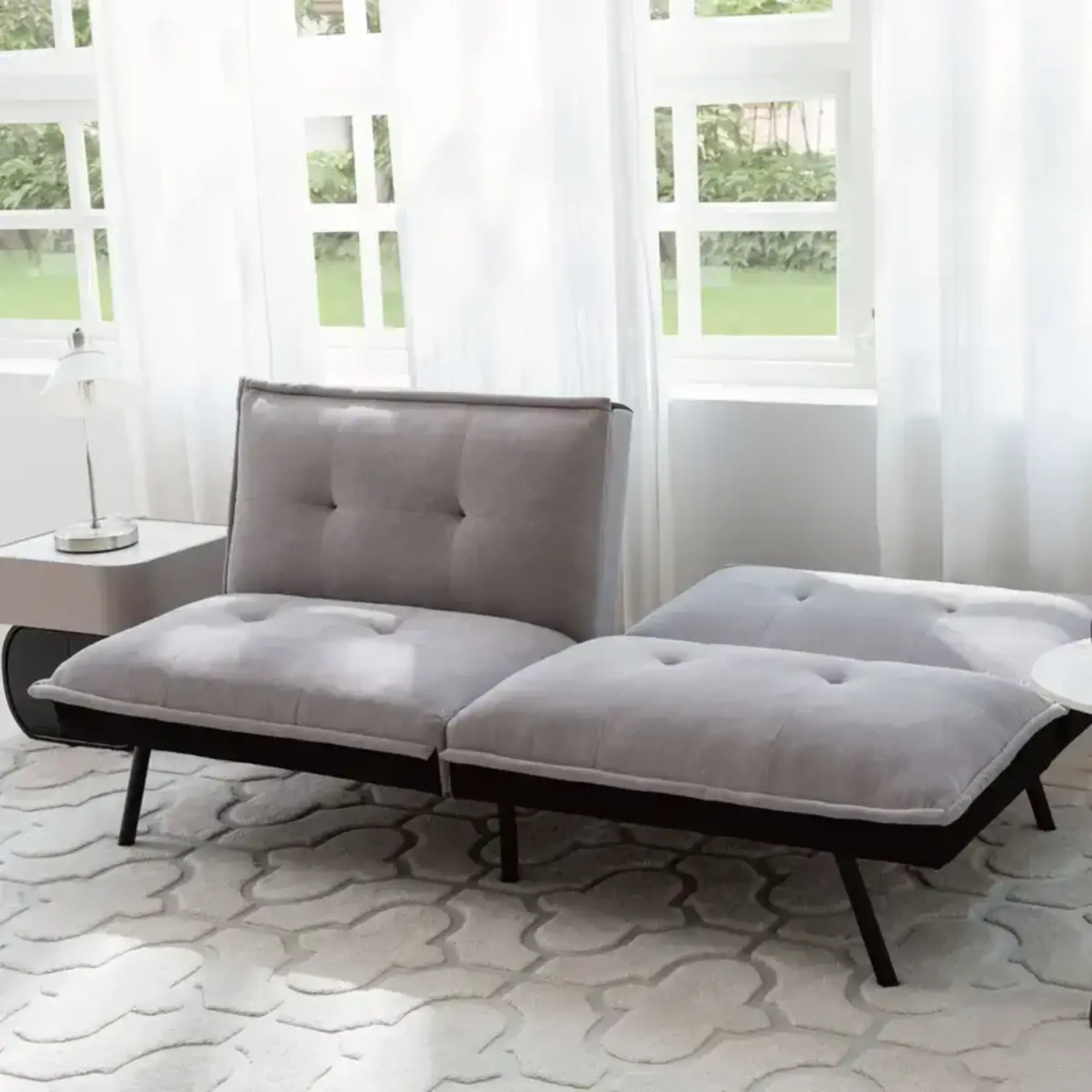 210149326W7G -  Light Grey DYONERY 71 inch Memory Foam Folding Futon with Adjustable Backrest